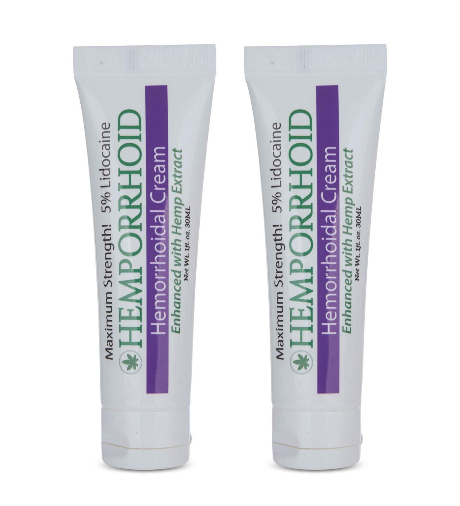 MARS WELLNESS 5% Lidocaine Hemporrhoid Ointment Cream - Maximum Strength with Hemp Oil for Hemorrhoid Relief - 1oz (Pack of 2) - Buy Online on GoSupps.com