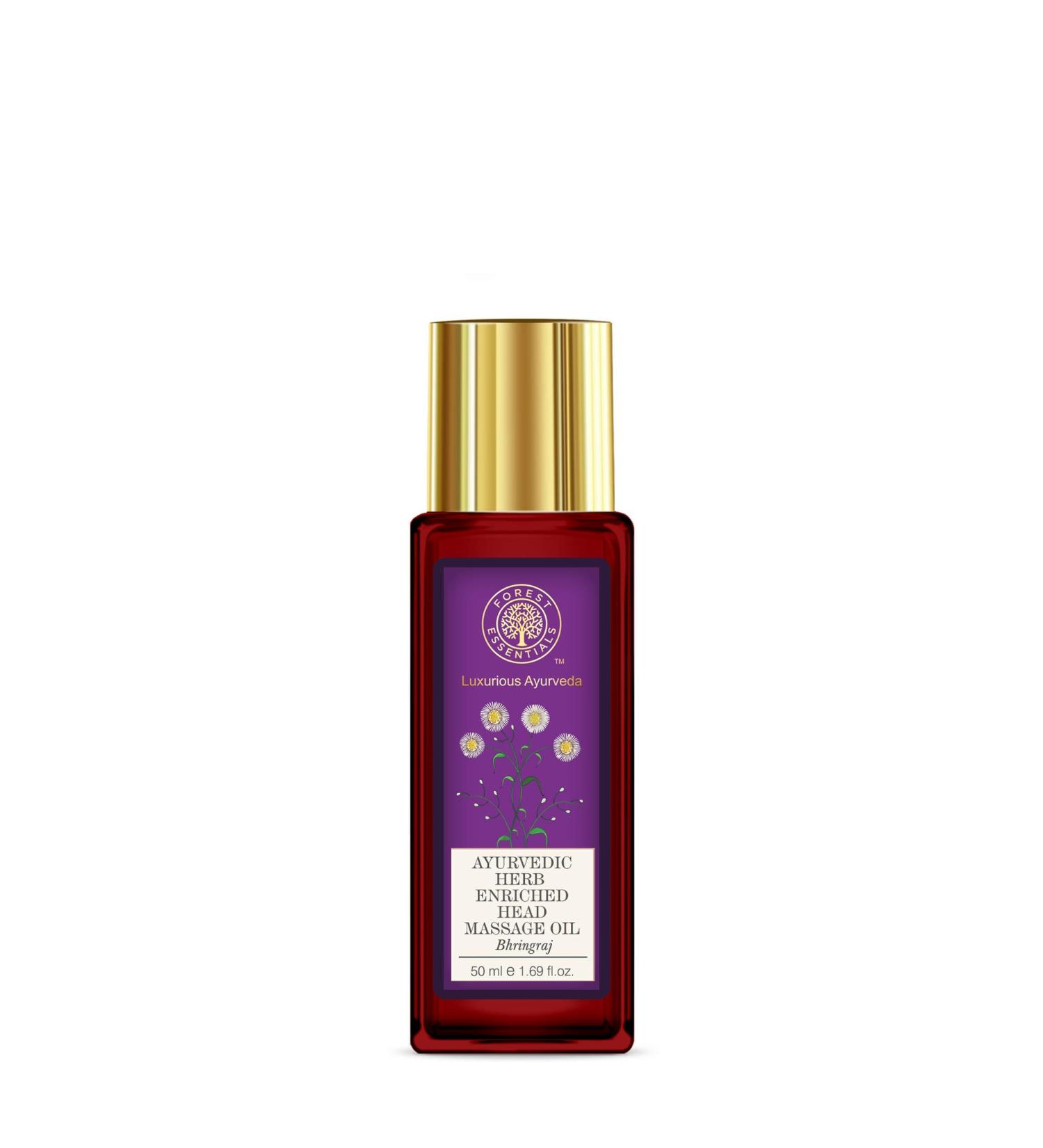 Buy Forest Essentials Ayurvedic Herbal Massage Oil Bhringraj 50ml - Nourishing & Revitalizing Massage Oil for Hair & Body - Buy Online on GoSupps.com