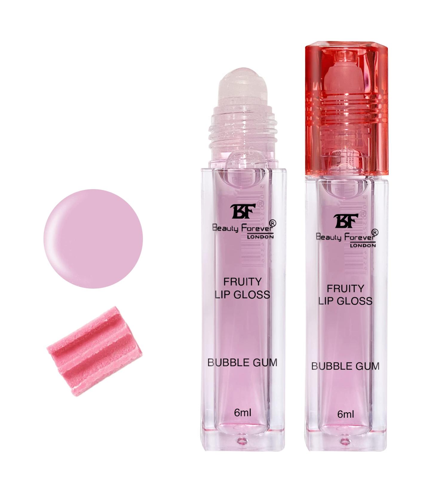 Beauty Forever Fruity Roll on Lip Gloss Moisturising & Hydrating Available in 4 Flavours 6ml (Bubble Gum) - Buy Online on GoSupps.com