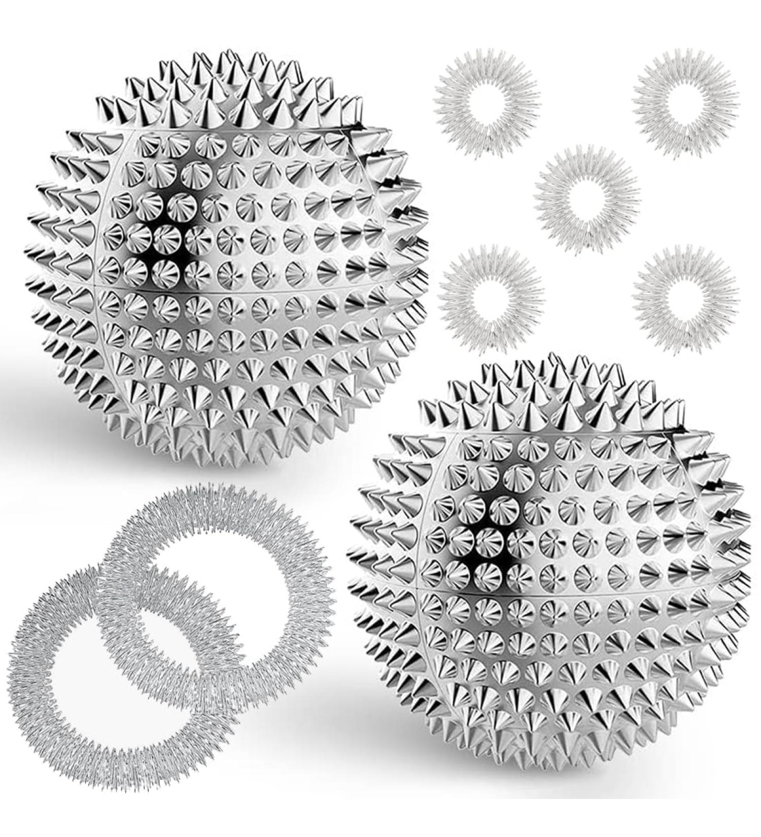 2 Magnetic Acupressure Balls & 5 Rings & 2 Bracelets 47mm Stress Relief Massage Tools for Fingers - Buy Online on GoSupps.com