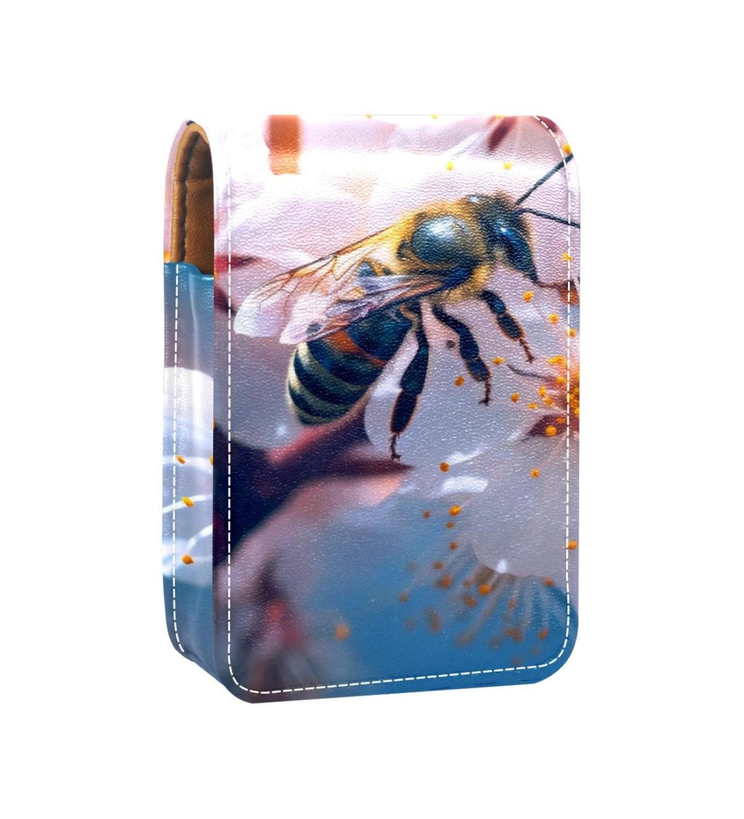 Travel Lipstick Organizer Case | Portable Makeup Bag with Mirror | Bee Flower M941x0krhh - Perfect for International Shipping - Buy Online on GoSupps.com