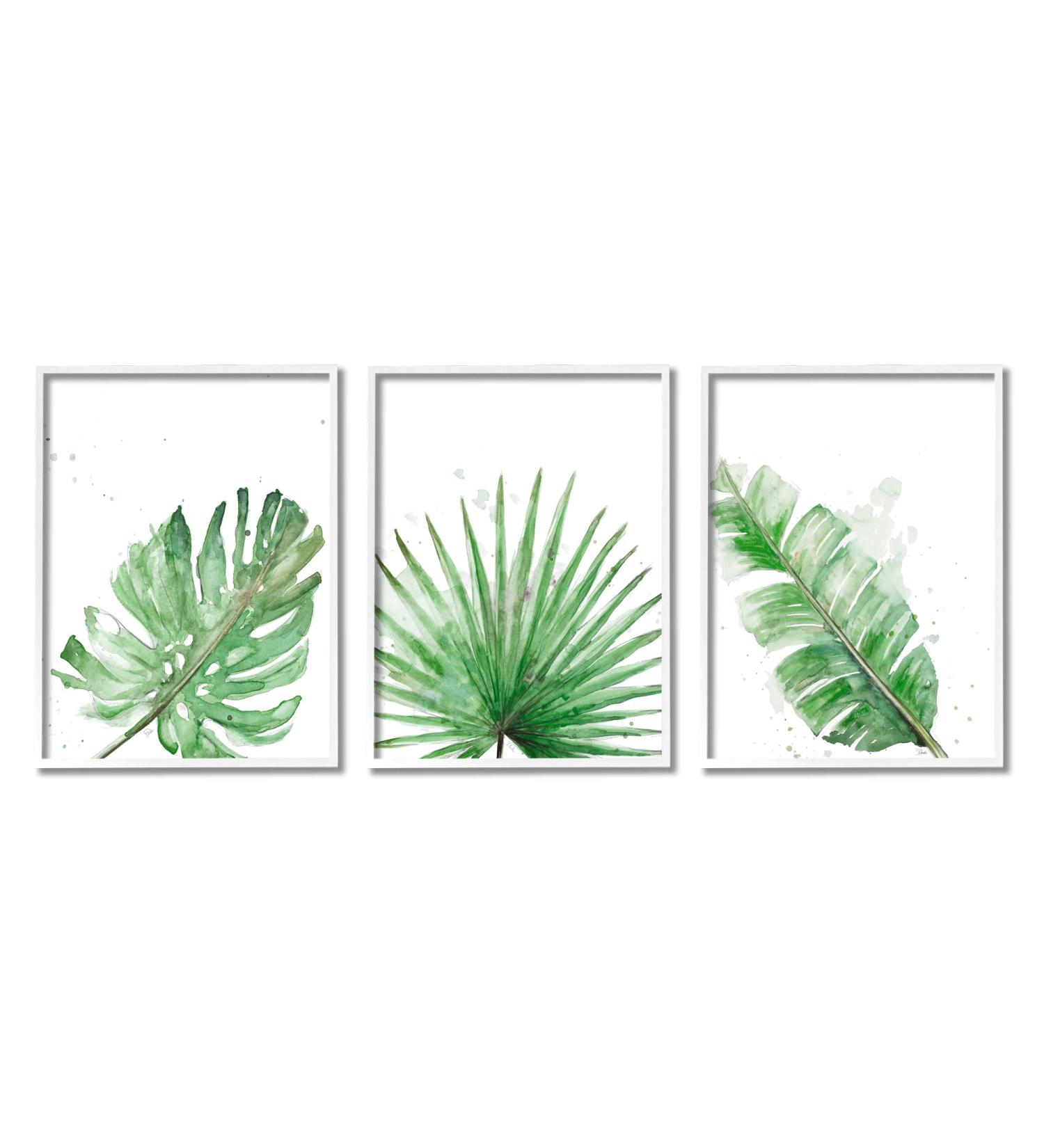Stupell Industries Green Leaves Modern Tropical Palm Fans White Framed Wall Art White Framed Green - Buy Online on GoSupps.com