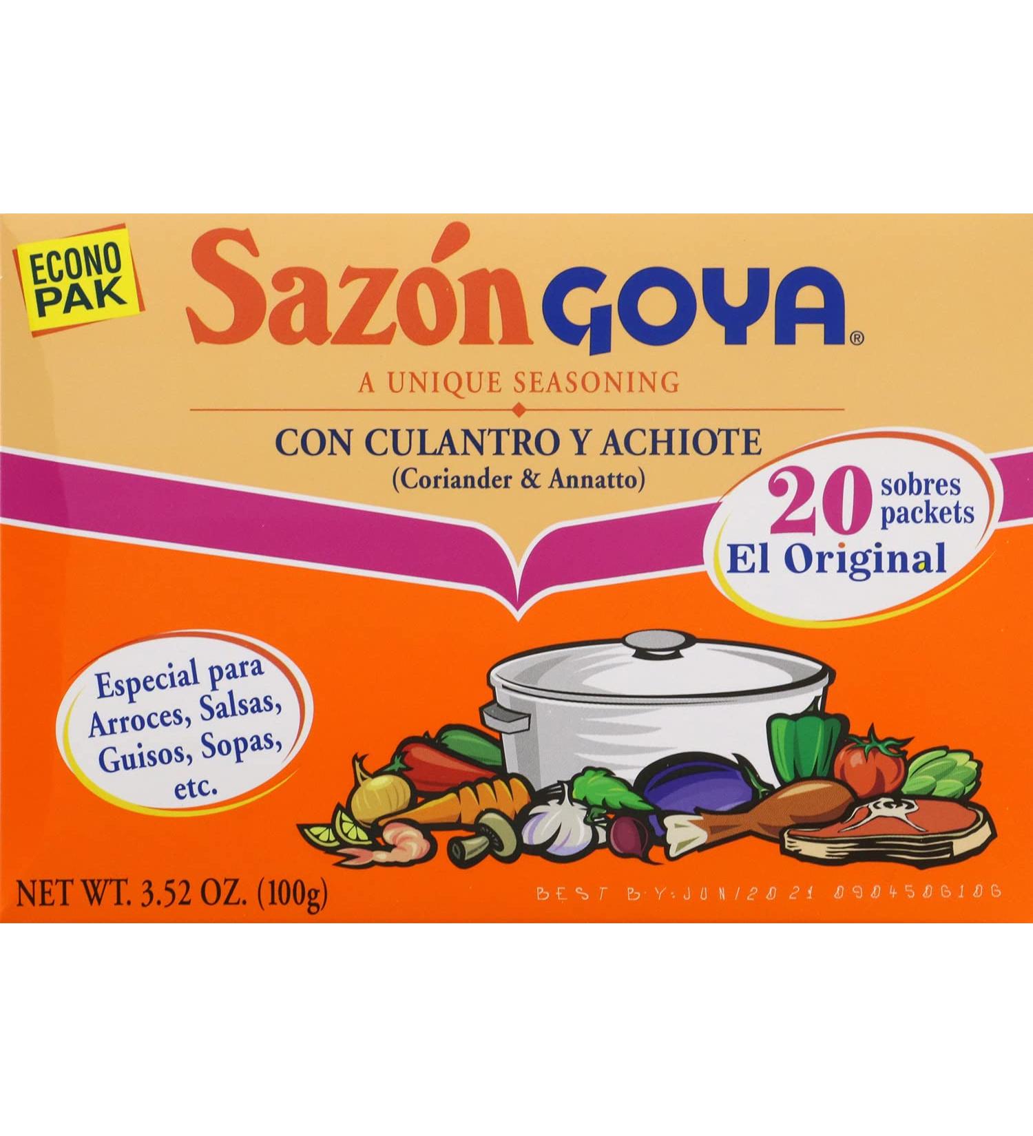 Goya Foods Sazon Seasoning with Coriander & Annatto 3.52 oz (Pack of 18) - Authentic Latin Flavor - Buy Online on GoSupps.com