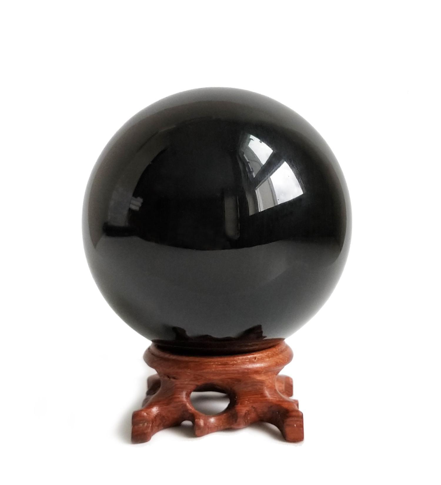 Mina Heal Black Obsidian Crystal Balls - 90mm Feng Shui Meditation Healing & Home Decor - Buy Online on GoSupps.com