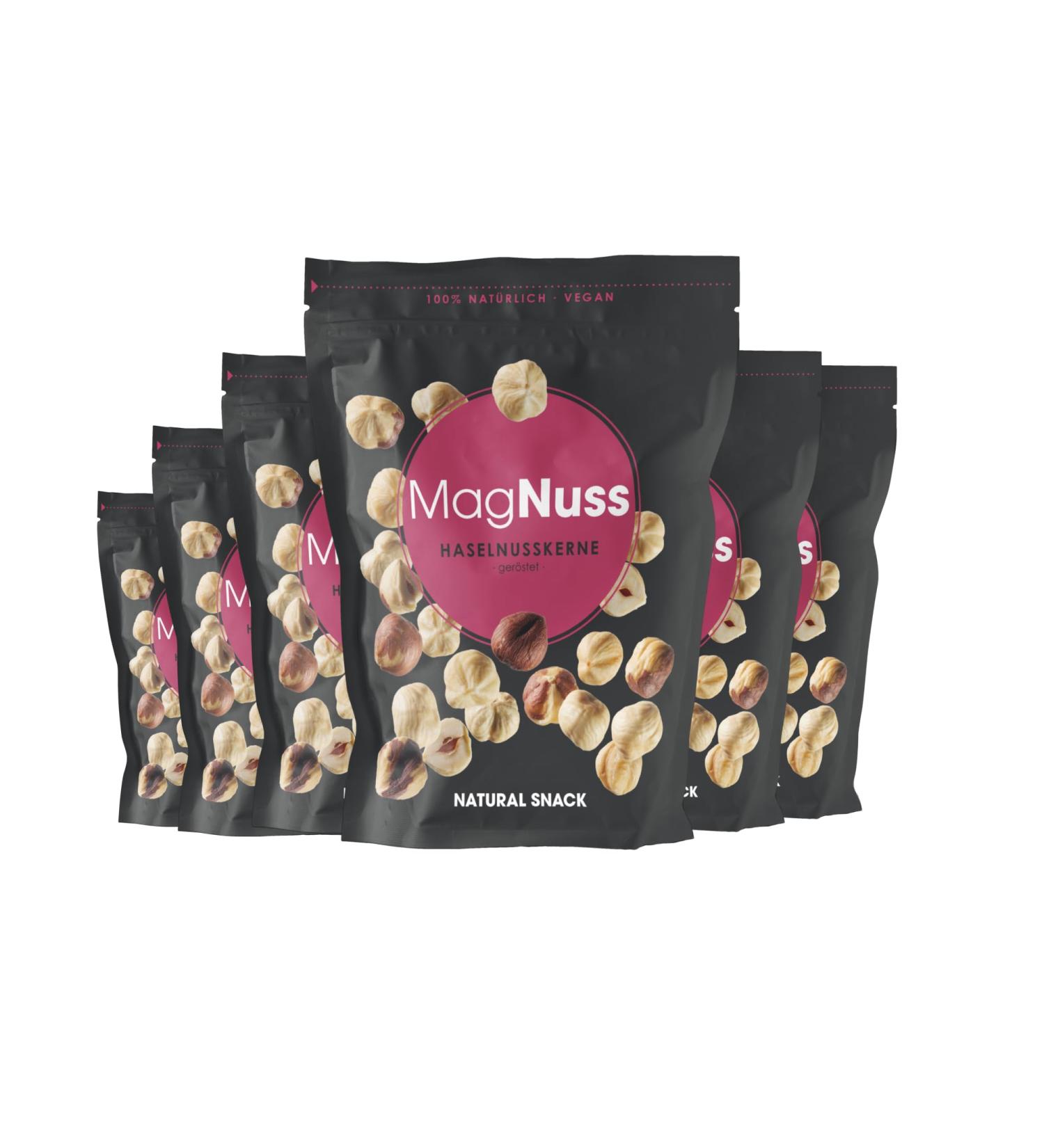 MagNuss Hazelnut Kernels - Gently Roasted 6x200g Pack | High-Quality Nutrient-Rich & Freshly Packaged | Shop Internationally! - Buy Online on GoSupps.com
