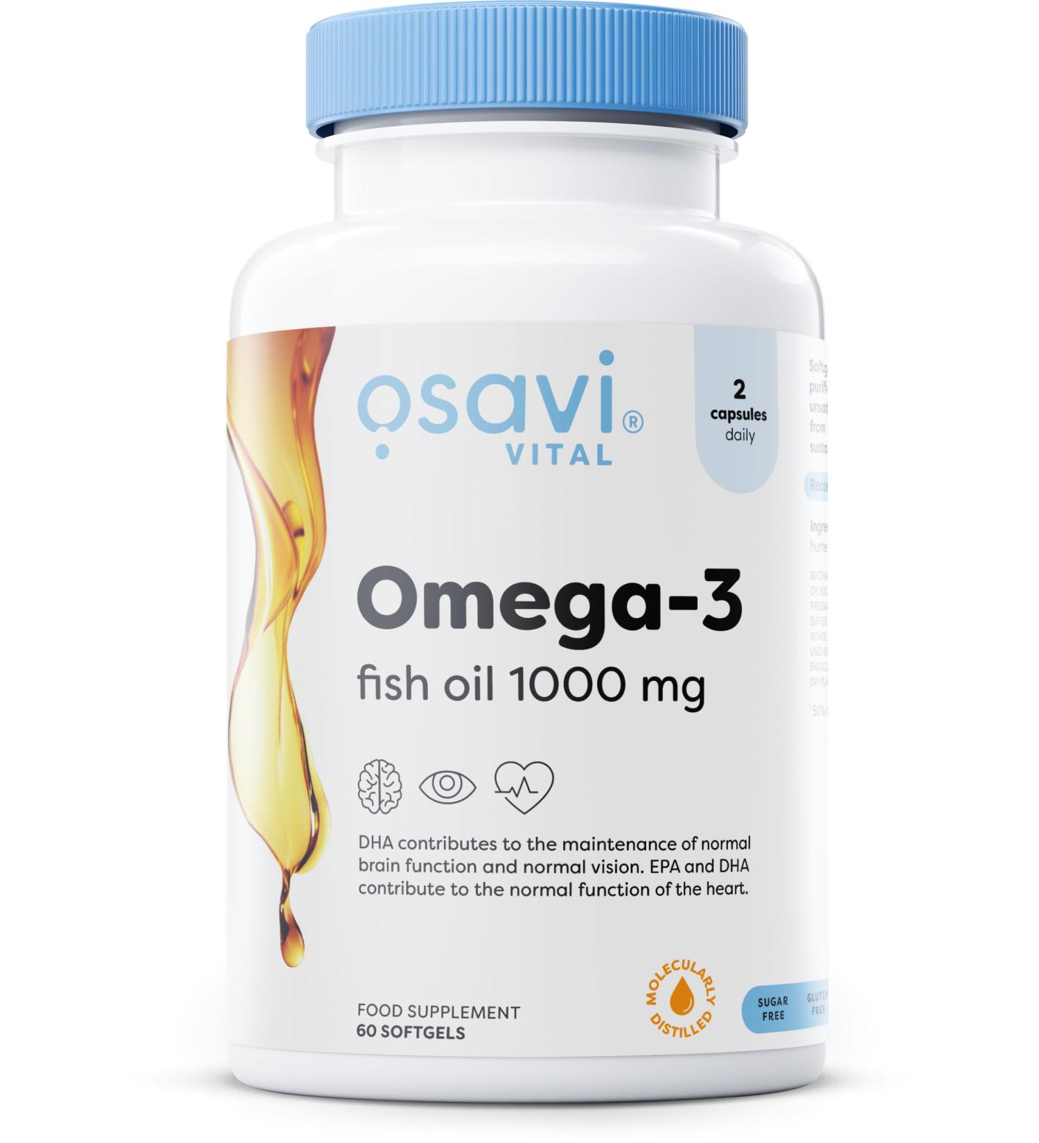 OSAVI Osavi Omega-3 Fish Oil Molecularly Distilled 1000mg (Lemon) - 60 softgels