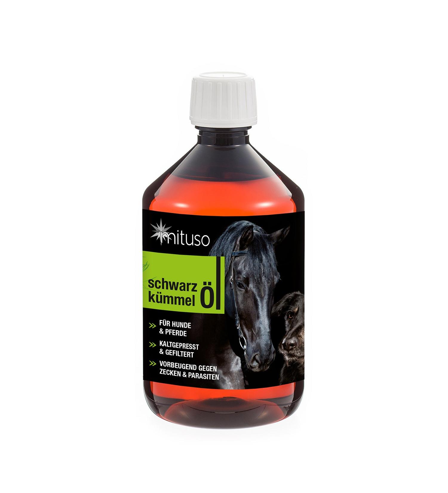 Mituso Black Cumin Oil 500ml for Dogs & Horses - 100% Pure Cold-Pressed Natural Coat Care - Buy Online on GoSupps.com
