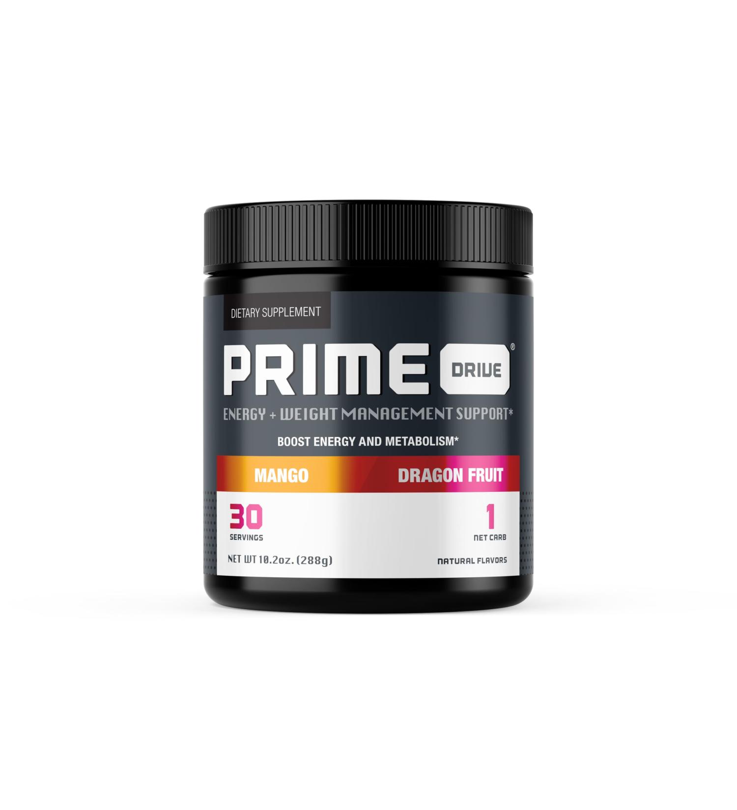 Prime Drive Energy Mango Dragonfruit Pre Workout Energy Drink Powder Provides Extreme Energy Focus and Intensity Boosts Metabolism (30 Servings)