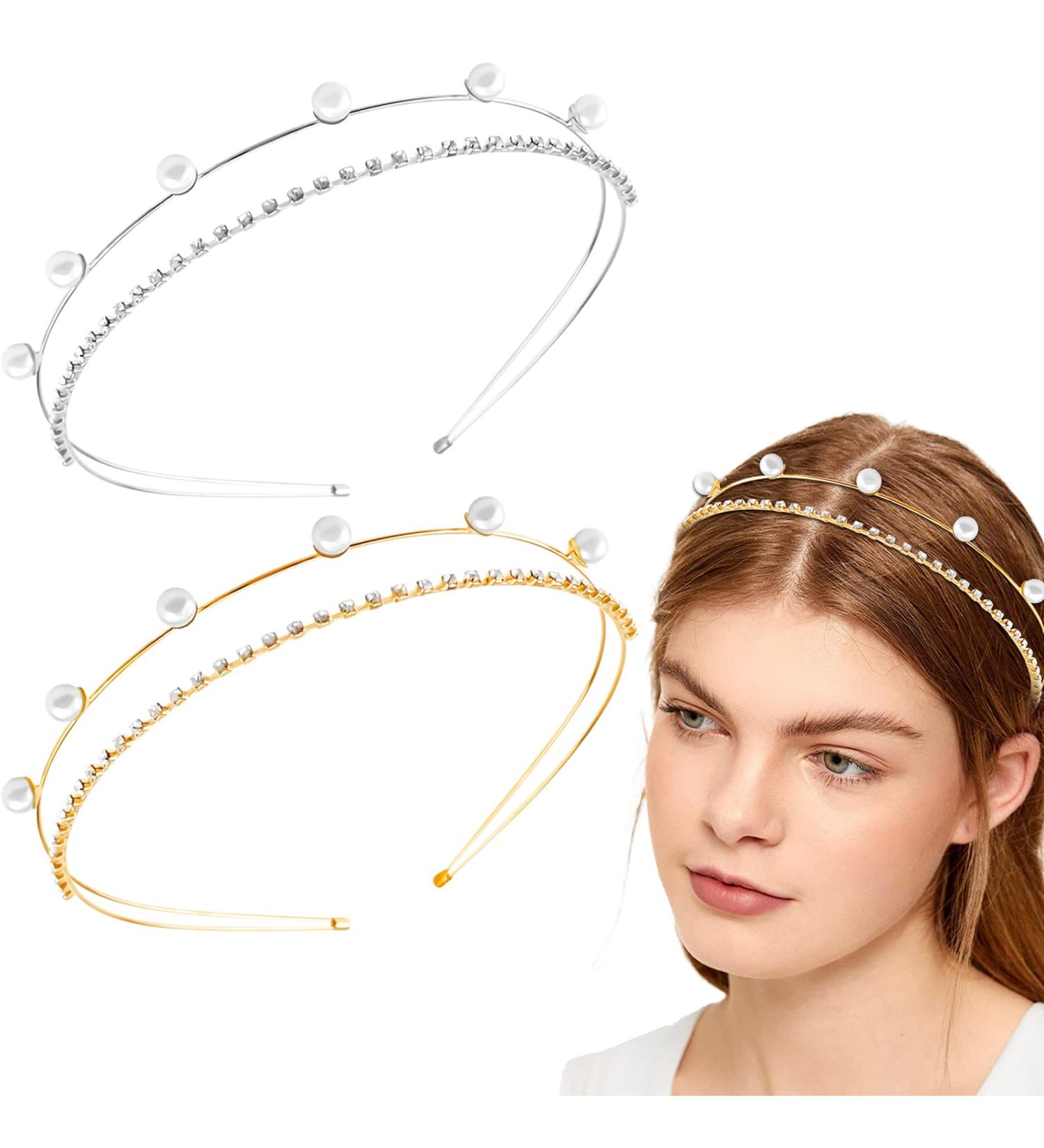 Alloy Pearl Rhinestone Headbands - Elegant Wedding Hair Accessories for Women and Girls - Buy Online on GoSupps.com