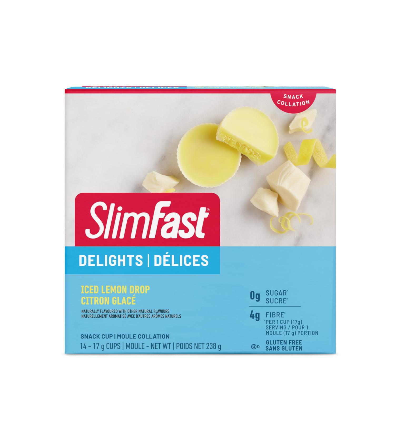 Slim-Fast Keto Bomb Snacks Case of 12 Boxes of 14x17g Iced Lemon Drop Cups Per Box (168 Cups) Ice Lemo Cup 2856 Grams - Buy Online on GoSupps.com