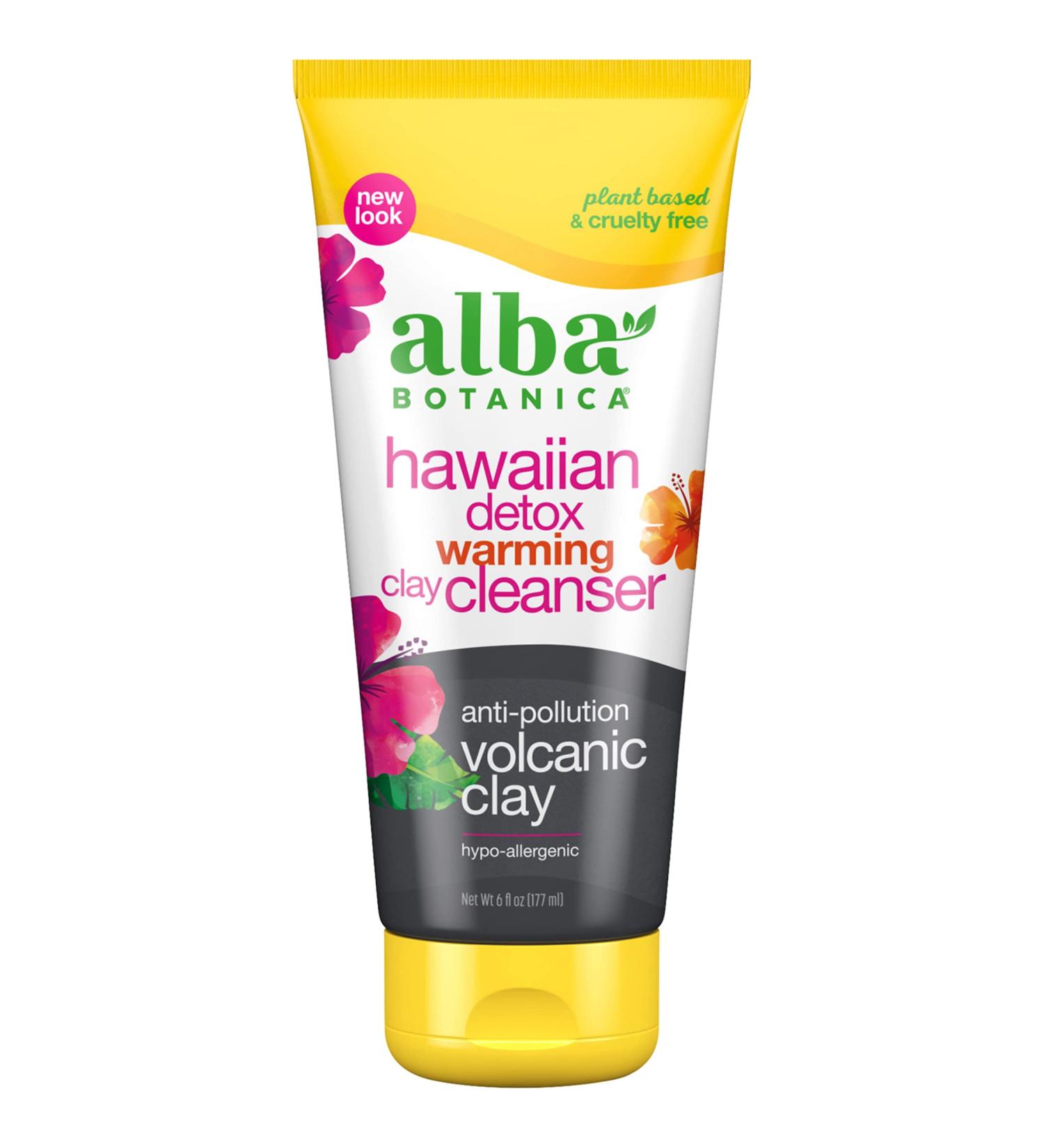 Alba Botanica Hawaiian Detox Warming Clay Cleanser, Anti-Pollution Volcanic Clay, 6 Oz