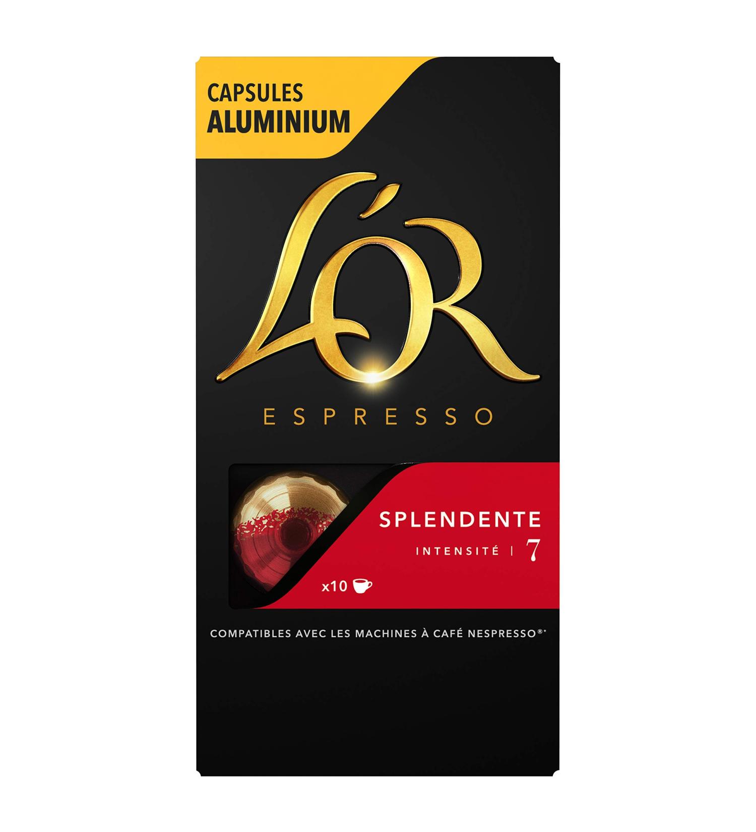 L'Or Espresso Caf Splendente - Intensity 7 - 10 Aluminum Capsules Compatible with Nespresso Machines - Buy Online on GoSupps.com