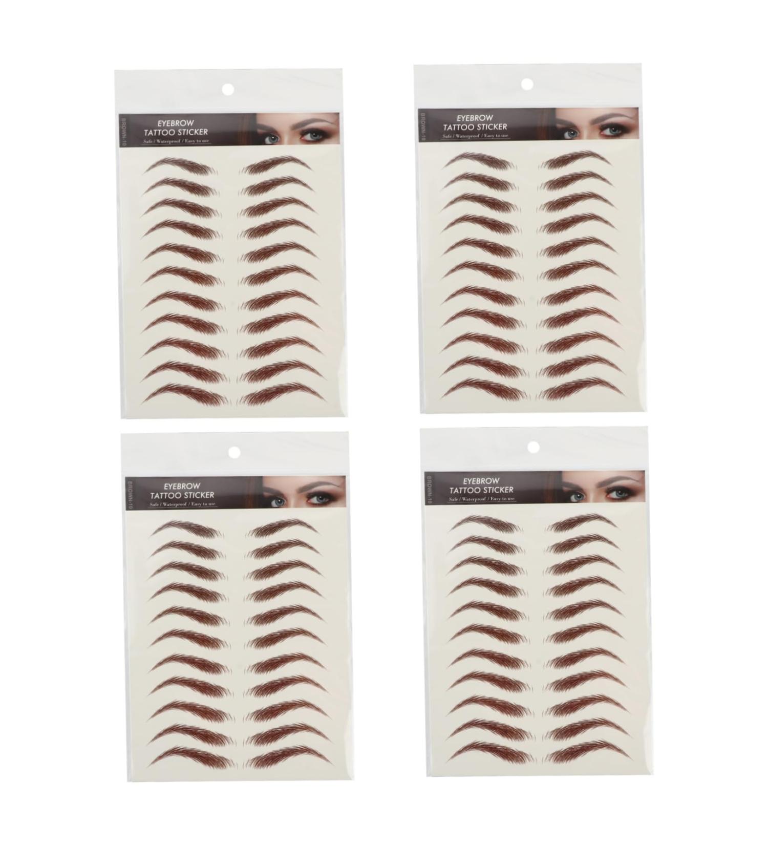 Housoutil 4 Sheets Waterproof Eyebrow Stickers Eyebrow Tools Eyebrow Transfer Stickers Water Proof 3d Cosmetic 21x14.8cm Brown - Buy Online on GoSupps.com