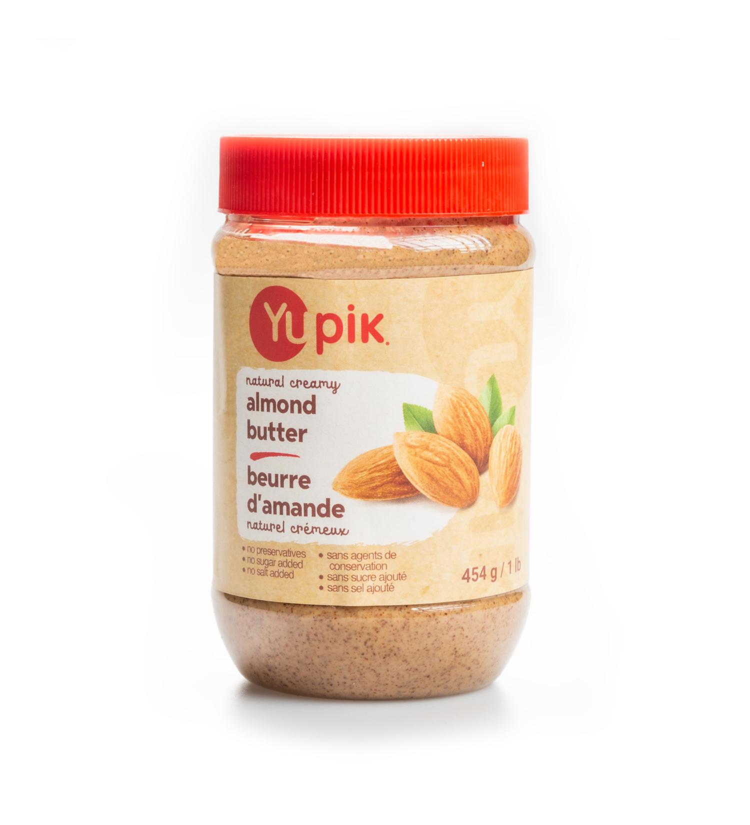 Yupik Natural Almond Butter 454 g Kosher Gluten-Free GMO-Free Creamy Nut Butter Only Almonds No Added Sugar No Additives Smooth Spread Source of Fiber Ideal for Snacks & Recipes - Buy Online on GoSupps.com