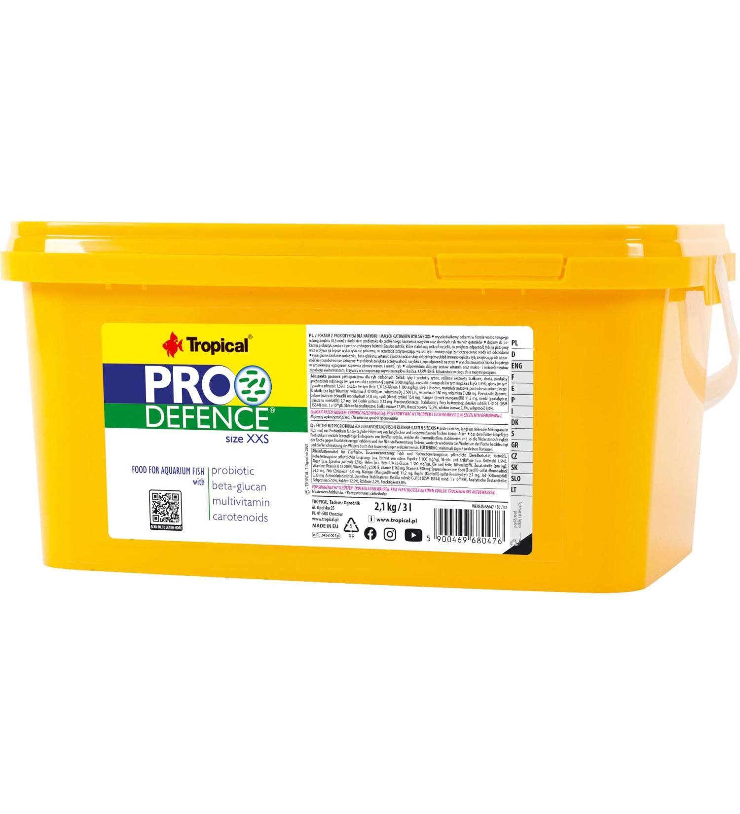 Pro Defence Size XXS (GRANULES) 3L / 2.1kg - Food with probiotic for fry and small fish species