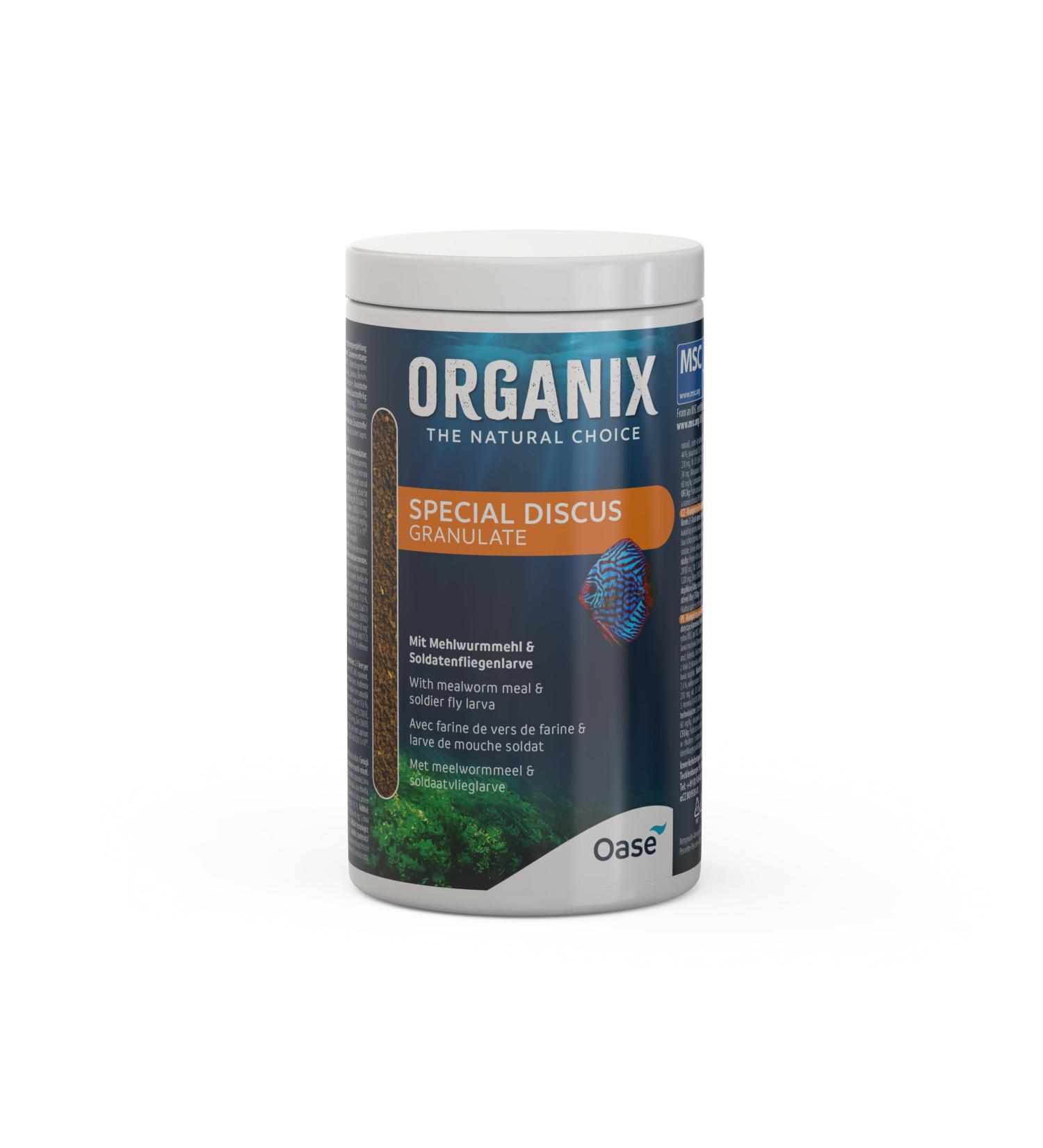 OASE ORGANIX Discus Special Granulate 1000 ML - Aquarium Food for Discus for Stress-Free Feeding Different Descent Behavior