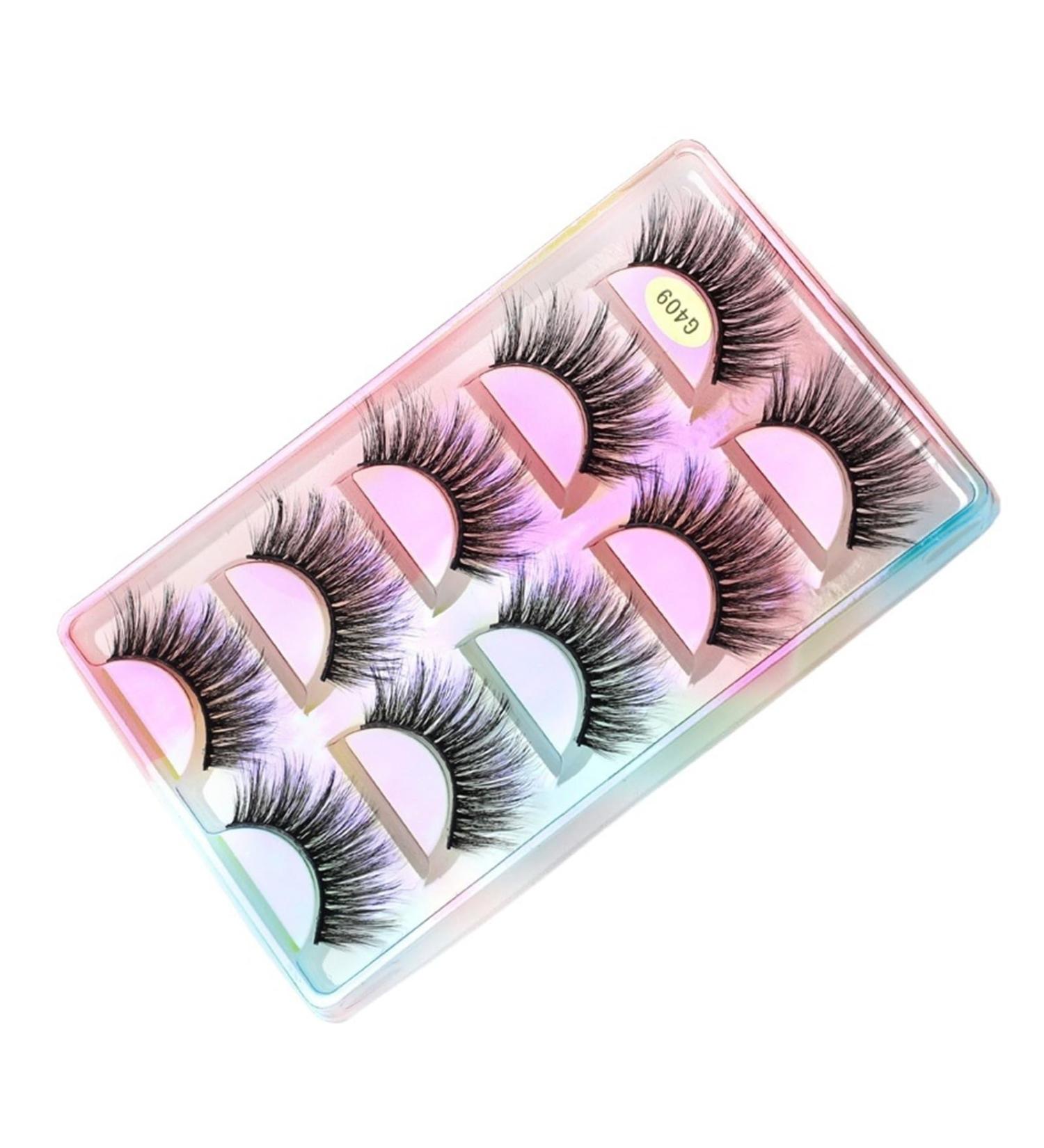 UAMOU Mink Lashes Bulk 5 Pair Natural Long Faux Cils Cilios Mink 3D False EyeLashes Makeup Fluffy Eye Lashes maquillaje Cheerfully (Color : G409 Size : 2 BOXES (10 pairs)) - Buy Online on GoSupps.com