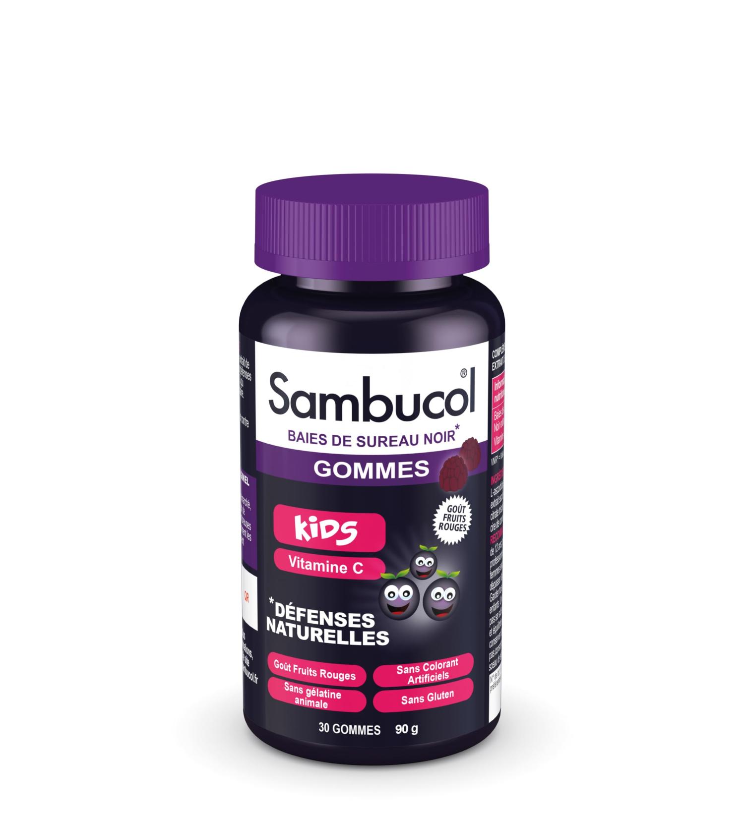 Sambucol Kids Gummies 30 Gommes la Sureau Noir & Vitamine C Pour Enfants 4-12 ans Vegan Sans Colorants Artificiels - Buy Online on GoSupps.com