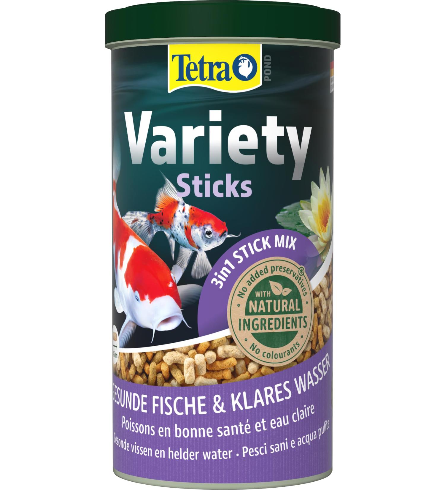 Tetra Pond Variety Sticks - Premium Fish Feed for Healthy Vibrant Pond Fish | 1L Can (1 Pack) - Buy Online on GoSupps.com