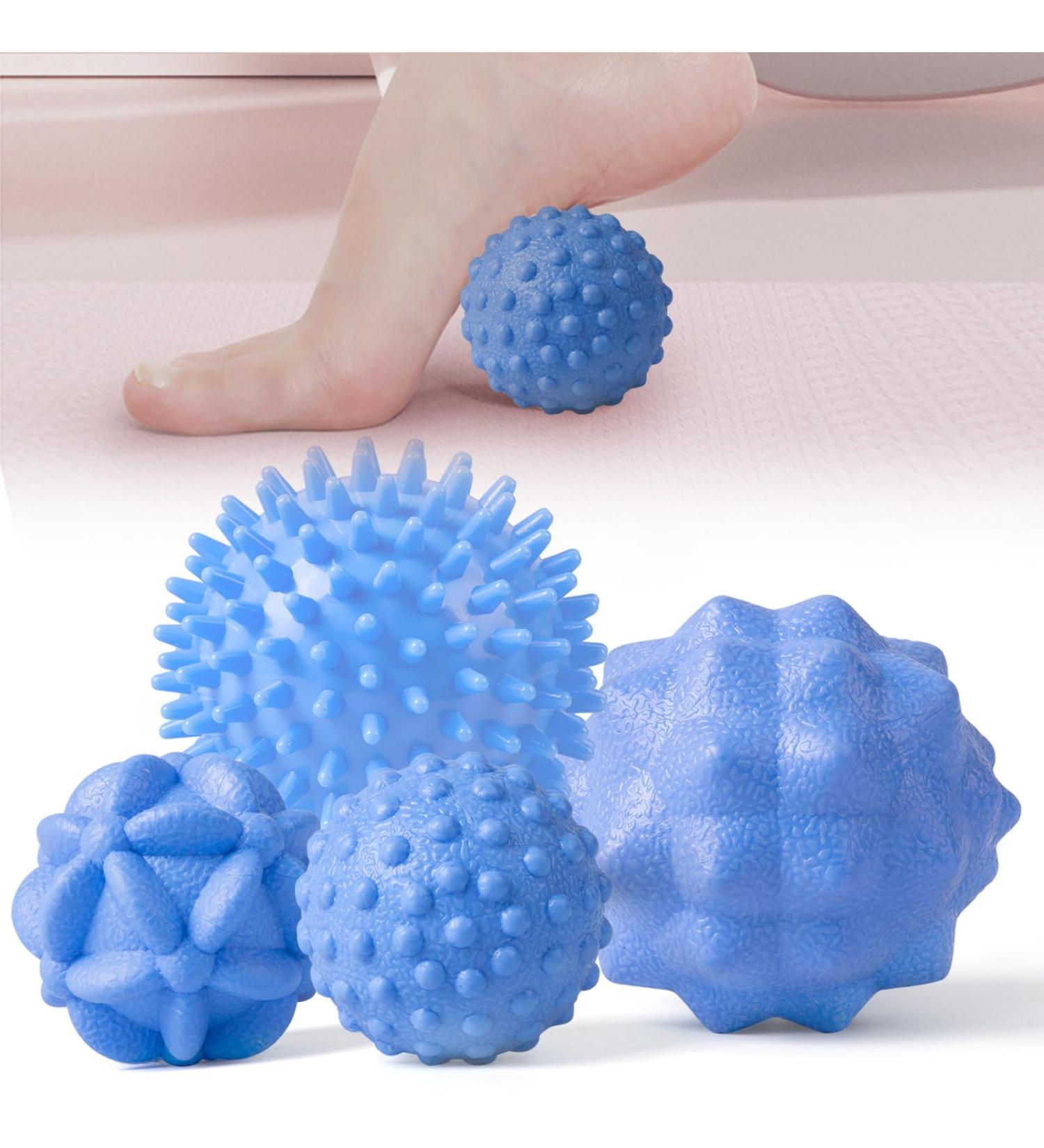 Buy Megavow 4-Piece Fascia Ball Massage Set - Hedgehog & Trigger Point Balls for Back Feet Hands Neck - Anti-Stress Blue Massage Balls - International Shipping Available - Buy Online on GoSupps.com