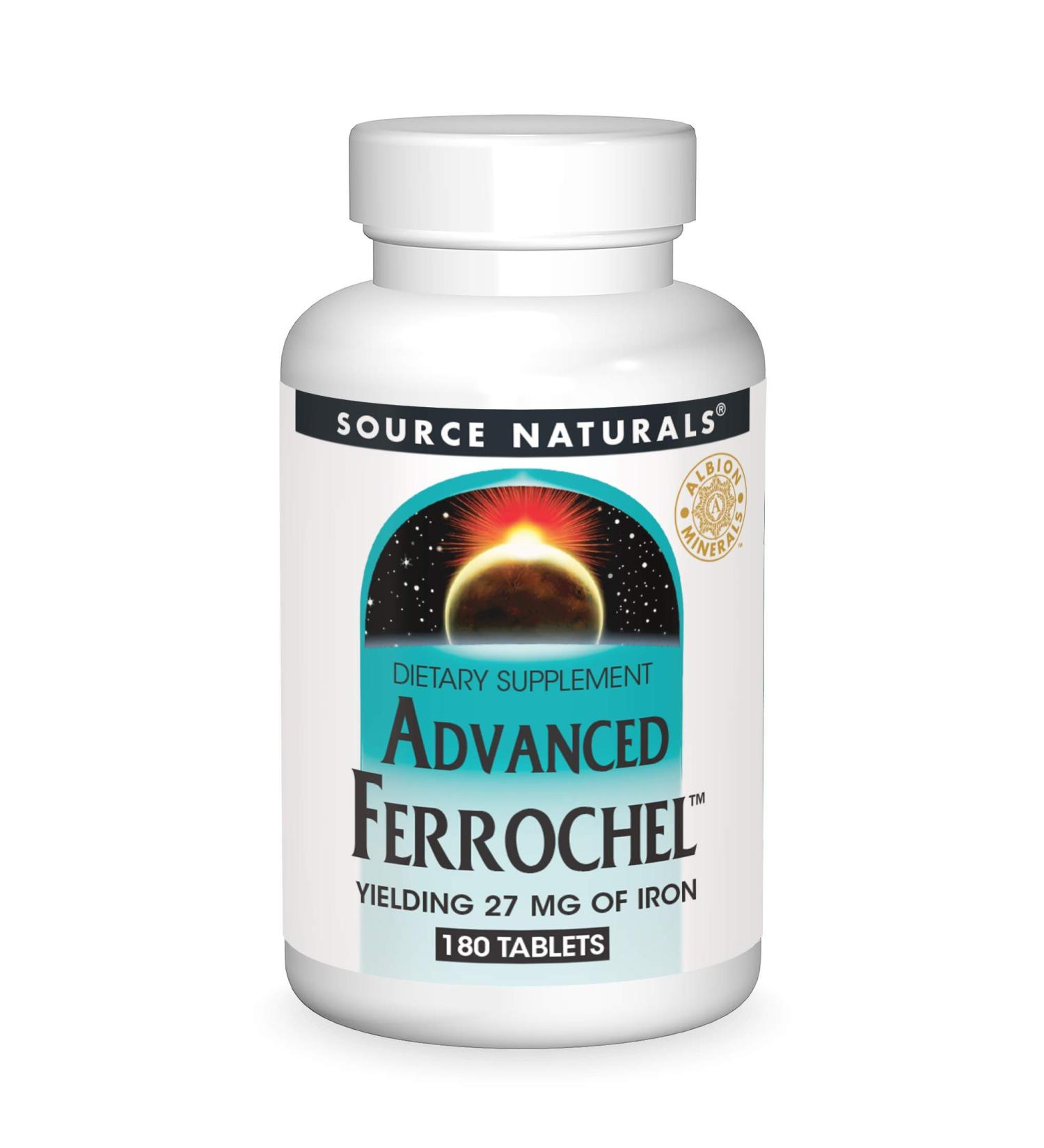 Source Naturals Advanced Ferrochel 180 Tablets - Premium Iron Supplement for Enhanced Absorption - Buy Online on GoSupps.com
