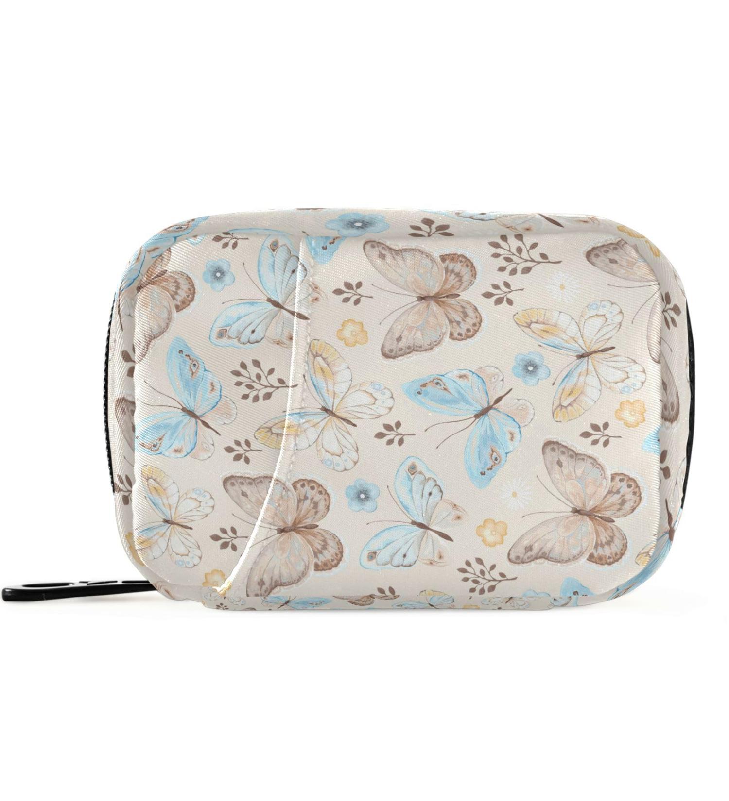 Buy Pfrewn 7-Day Pill Organizer Case - Retro Butterflies & Flowers Travel Pill Box Portable Vitamin Holder - Best Supplement Organizer - Buy Online on GoSupps.com
