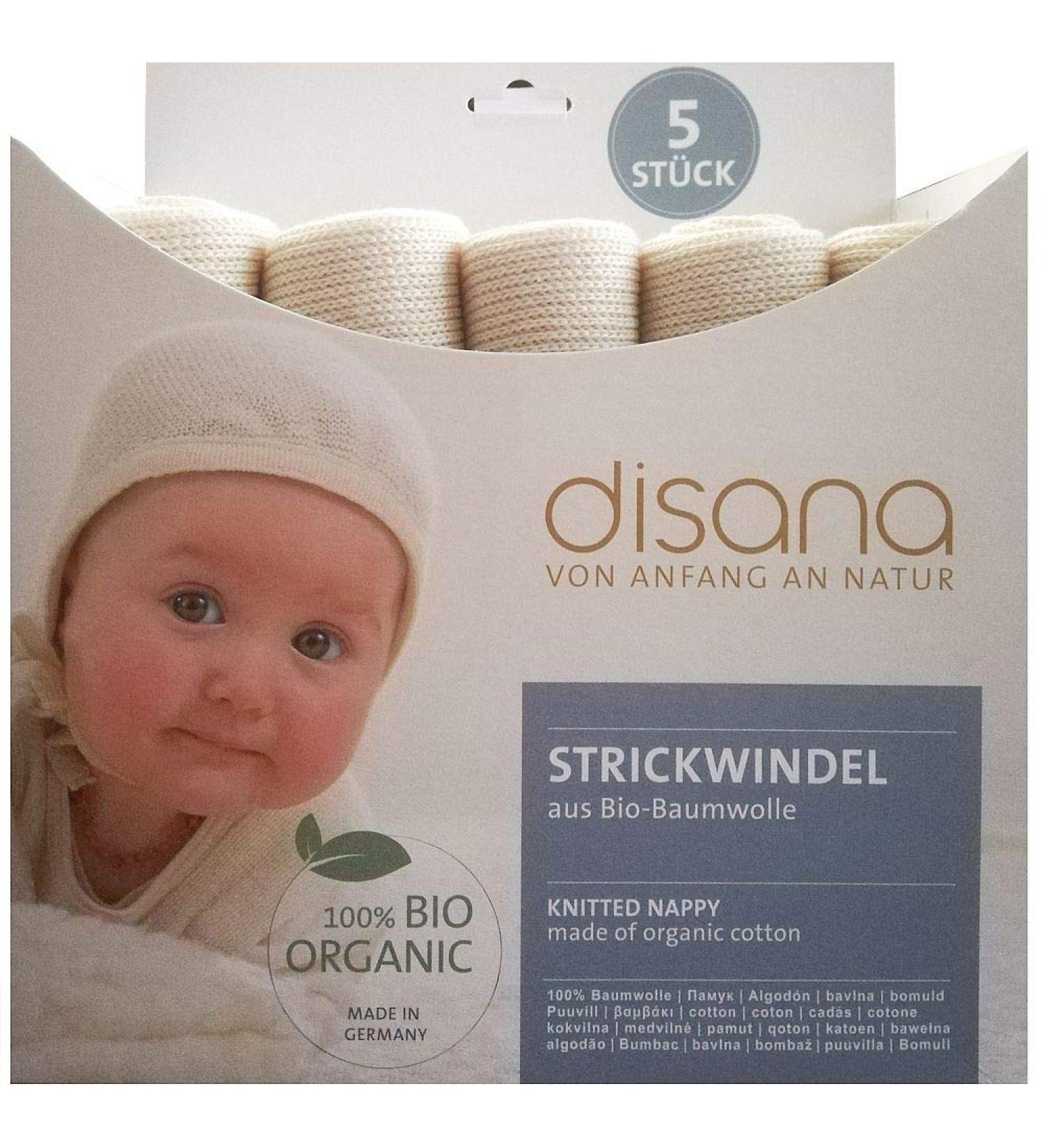 Disana 1110105 - Knitted diaper 5-pack cotton natural 5 knitted diapers