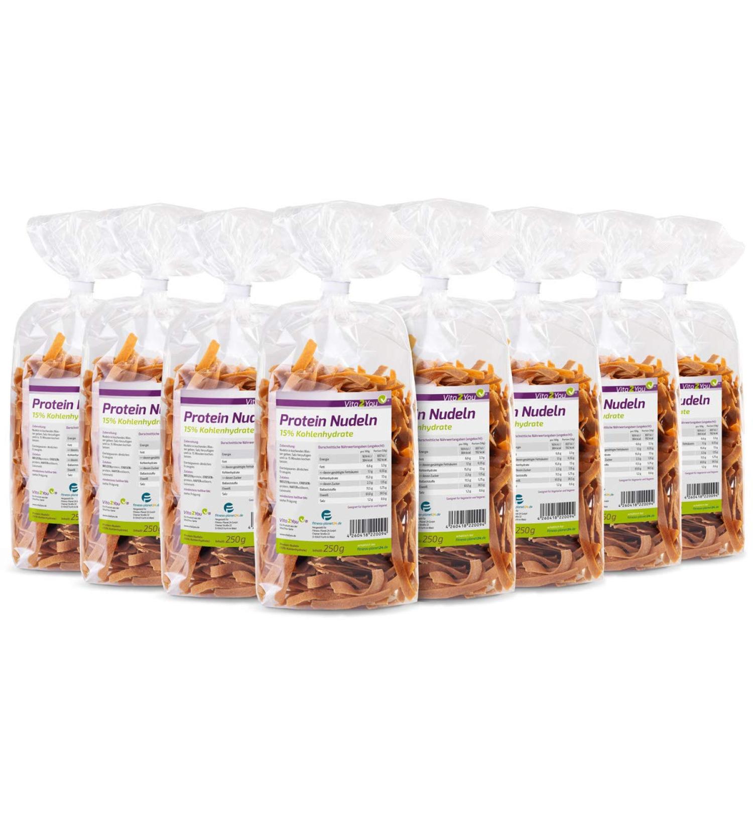 Protein Pasta - New Recipe - 61% Protein - Only 15% Carbohydrates - Protein Pasta - Premium Quality (8 x 250g) 250 g (Pack of 8)