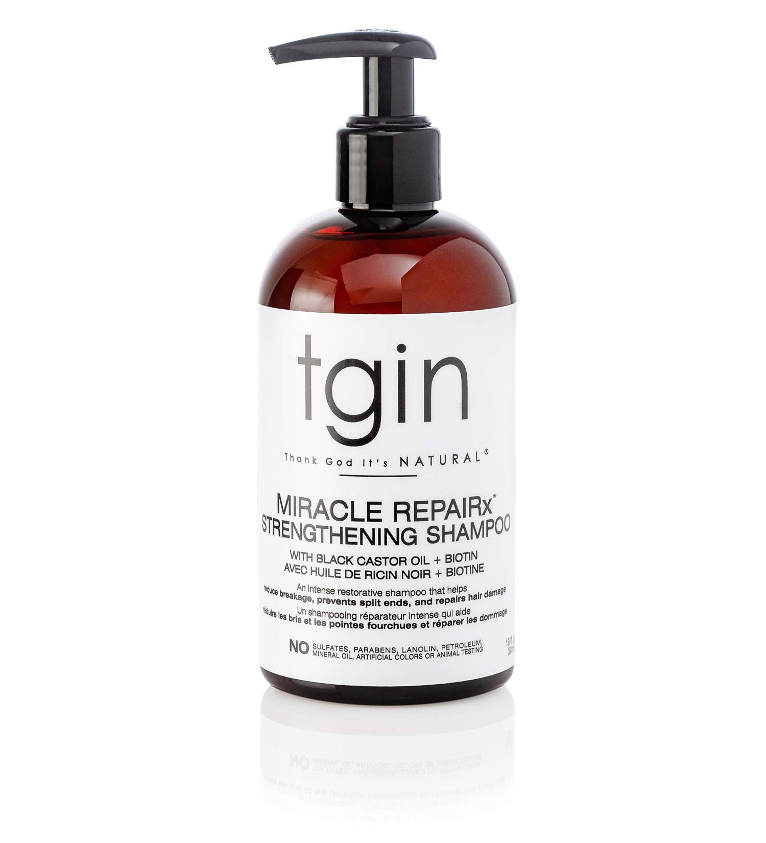 tgin Miracle RepaiRx Strengthening Shampoo with Black Castor Oil and Biotin - 13 Oz - Buy Online on GoSupps.com