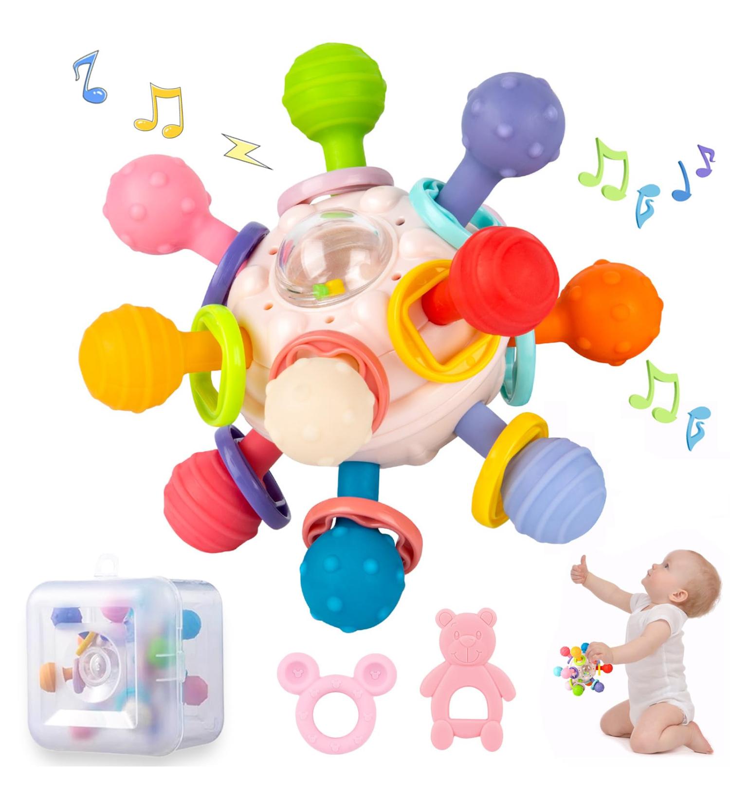 Montessori Baby Biting Toys | Pedagogical Learning Toys for Toddlers | Free Bite Rings Included | Ideal for 3 Months+ - Buy Online on GoSupps.com