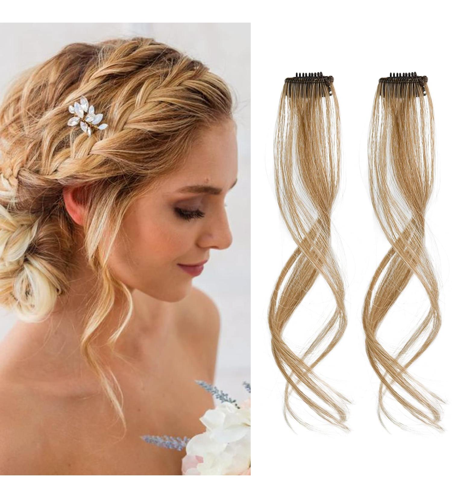 REECHO Long Wavy Curly Clip-In Bangs Set - Golden Blonde with Highlights - Buy Online on GoSupps.com