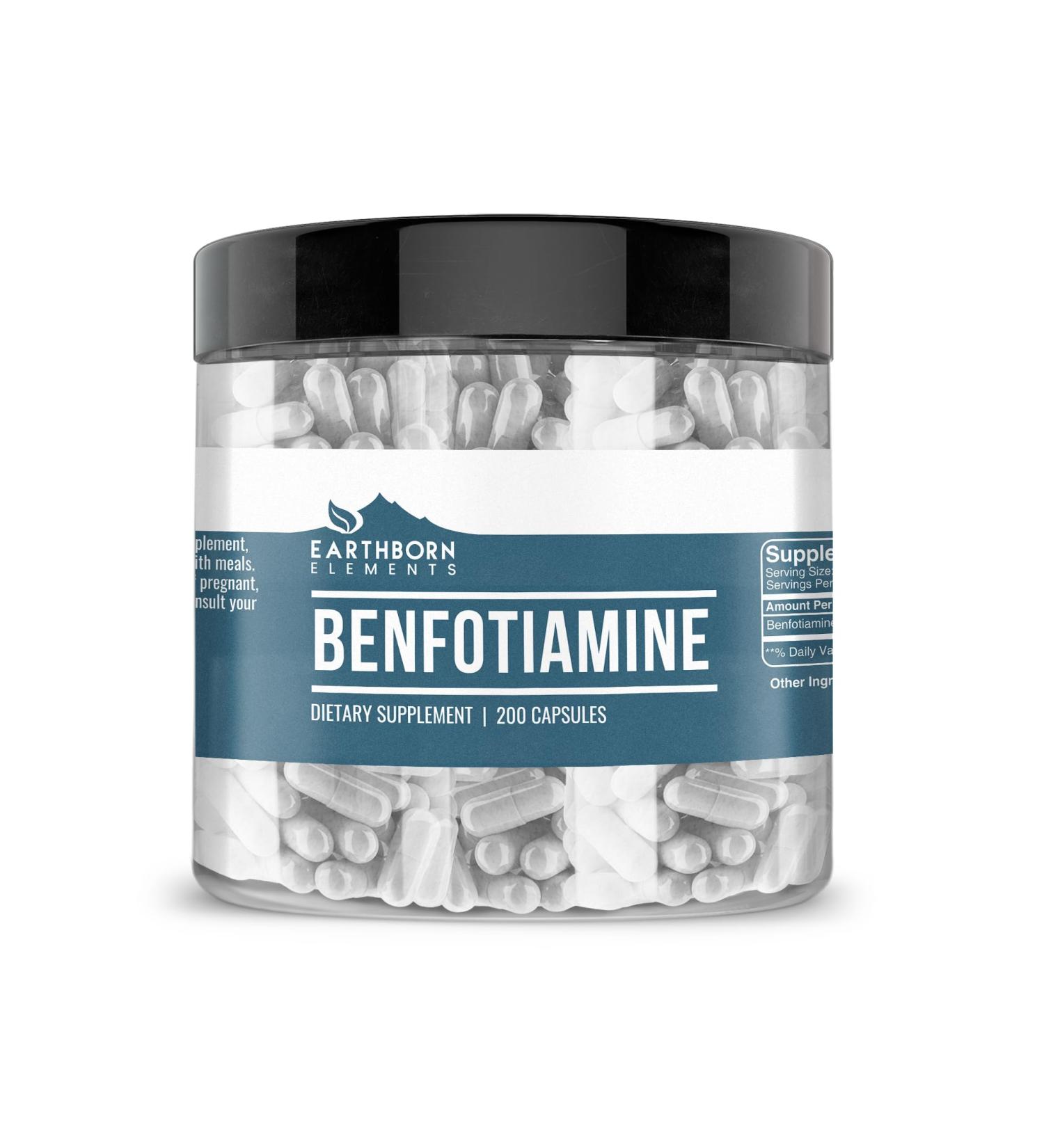 Earthborn Elements Benfotiamine 200 Capsules Pure & Undiluted No Additives 200 Count (Pack of 1) - Buy Online on GoSupps.com