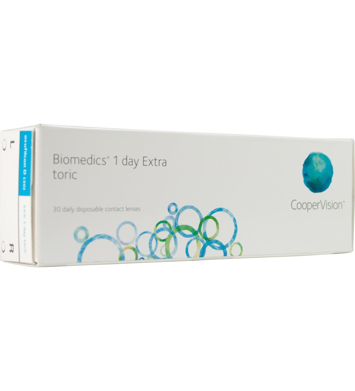 Biomedics 1-day daily ring extra toric contact lenses R 8.7 D 14.5 -5.25 diopter cylinder -1.75 axis 180 30 astigmatism