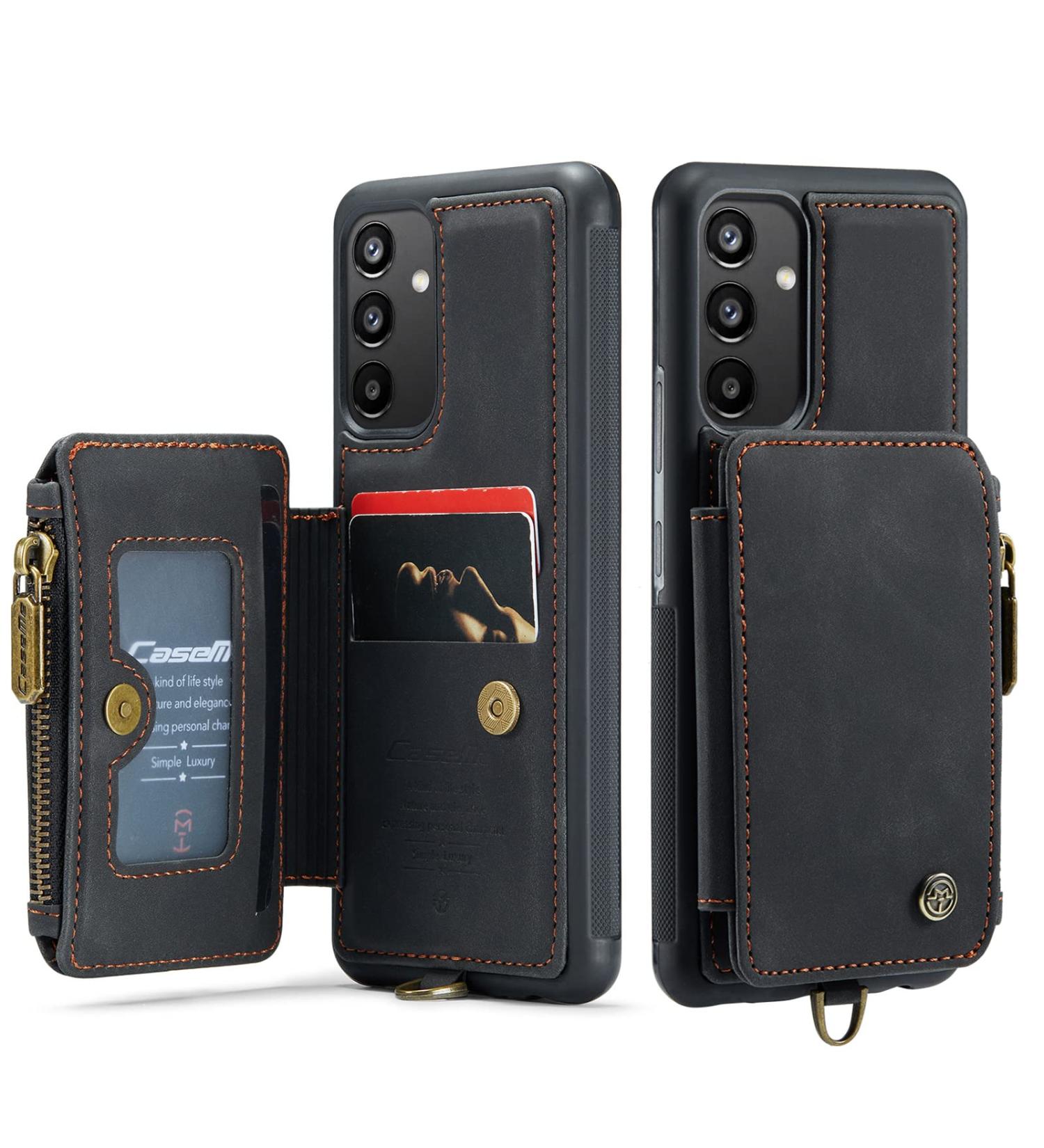 Buy Soonic Leather Cover for Samsung Galaxy A34 5G - Magnetic Wallet Case Zipper Folding Design Card & Cash Compartment Coin Pocket - Black - Buy Online on GoSupps.com