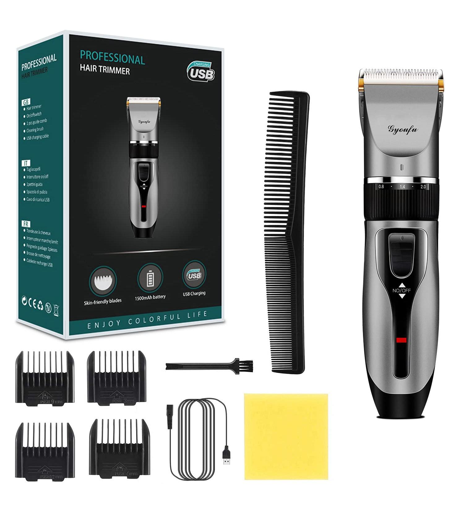 Hair Clippers for Men Hair Cutting Kit Electric Rechargeable Beard Trimmer Cordless Beard Shaver for Pet Dogs Baby Kids with Guide Combs (Black A2) - Buy Online on GoSupps.com