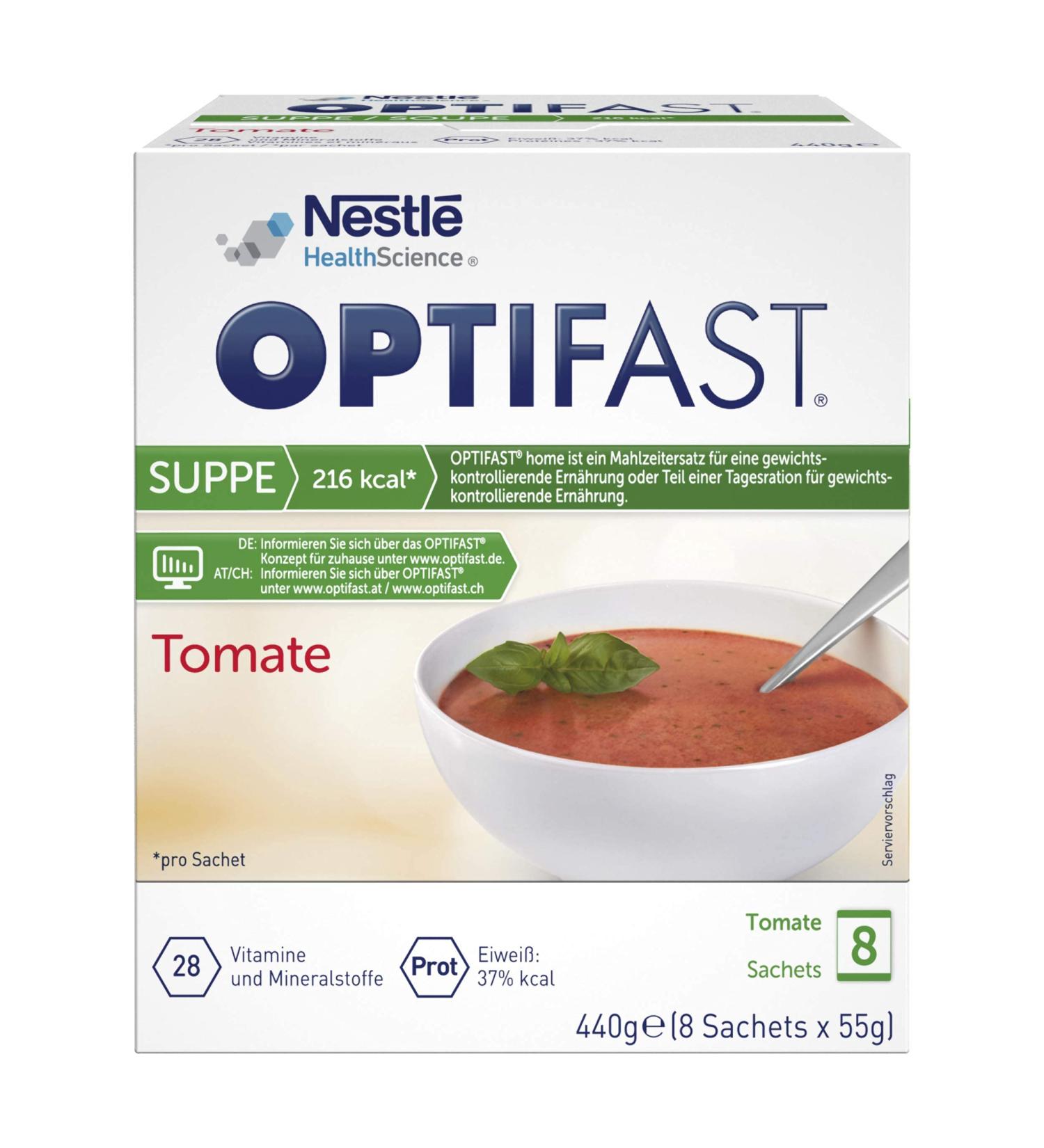 Optifast Tomato Diet Soup Protein-Rich Meal Replacement for Weight Loss | 8x55g | Quick & Delicious Meal Solution with Essential Vitamins & Minerals - Buy Online on GoSupps.com