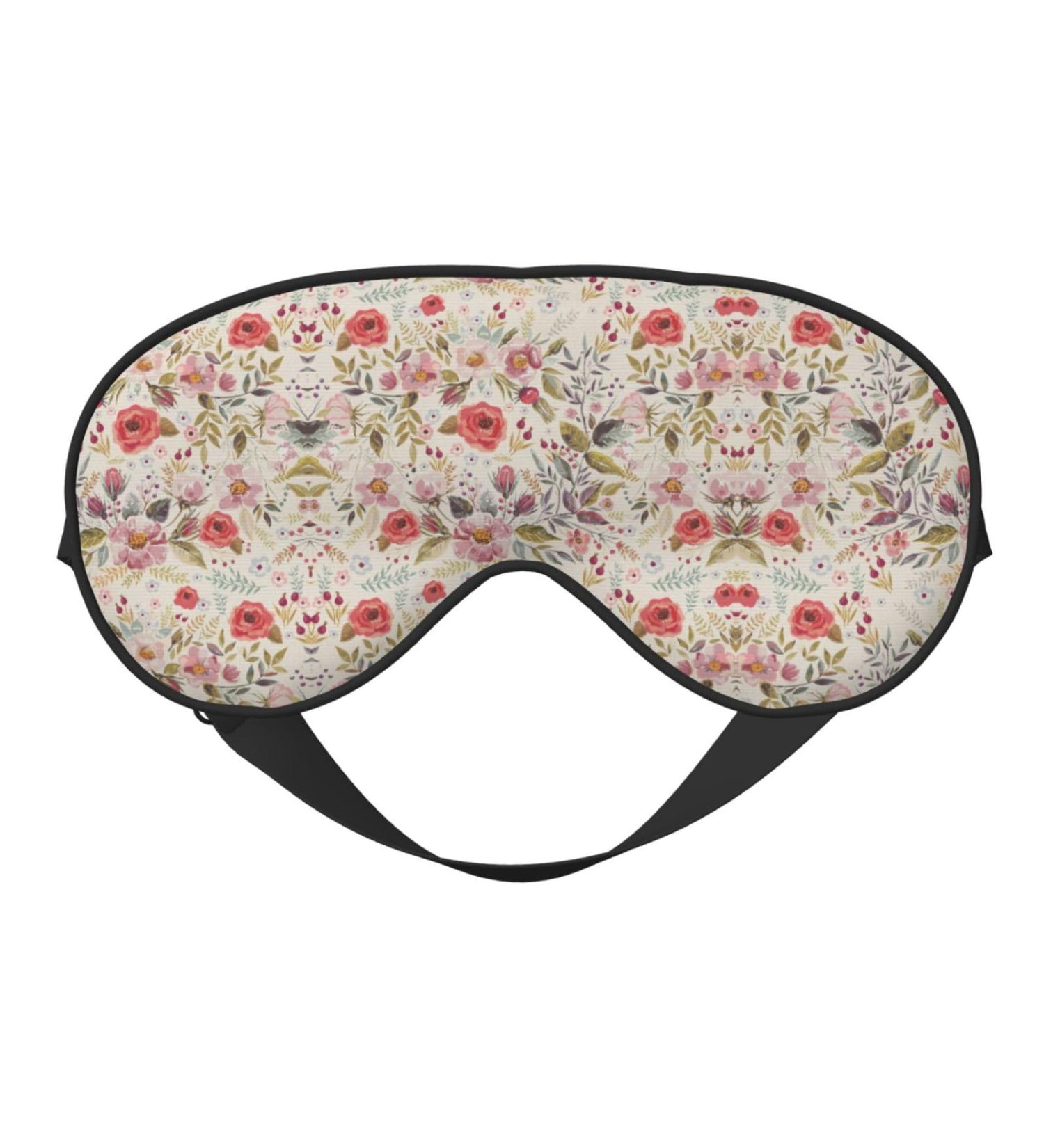 Unisex Flower Leaf Print Sleep Mask - Double-Sided Eye Mask for Sound Sleep & Skin Care - Buy Online on GoSupps.com