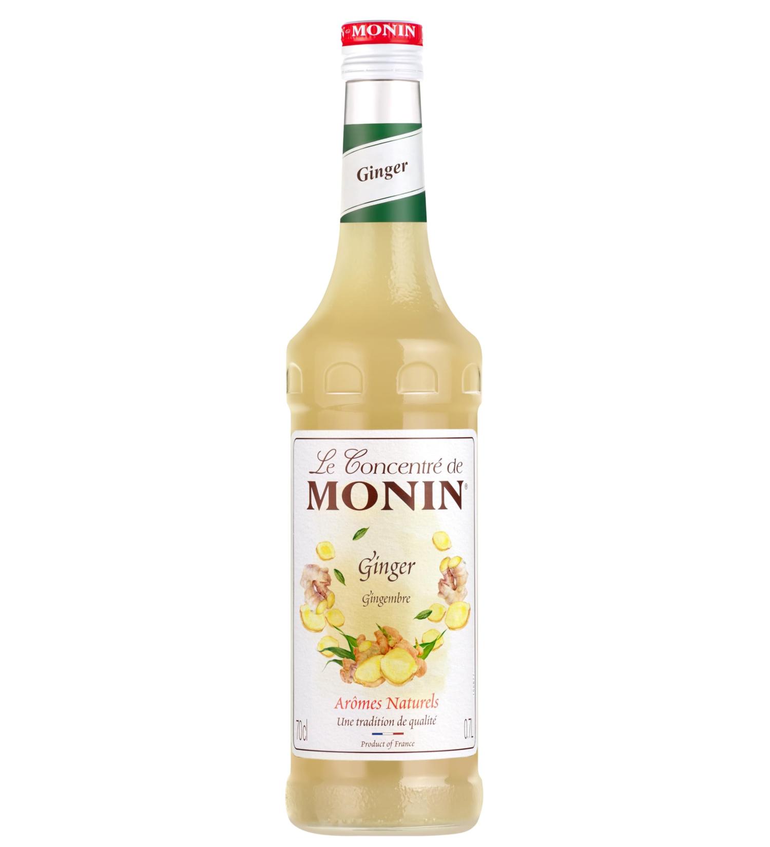 MONIN - Ginger concentrate for lemonade iced tea shot or cocktail - Natural flavors - 70cl