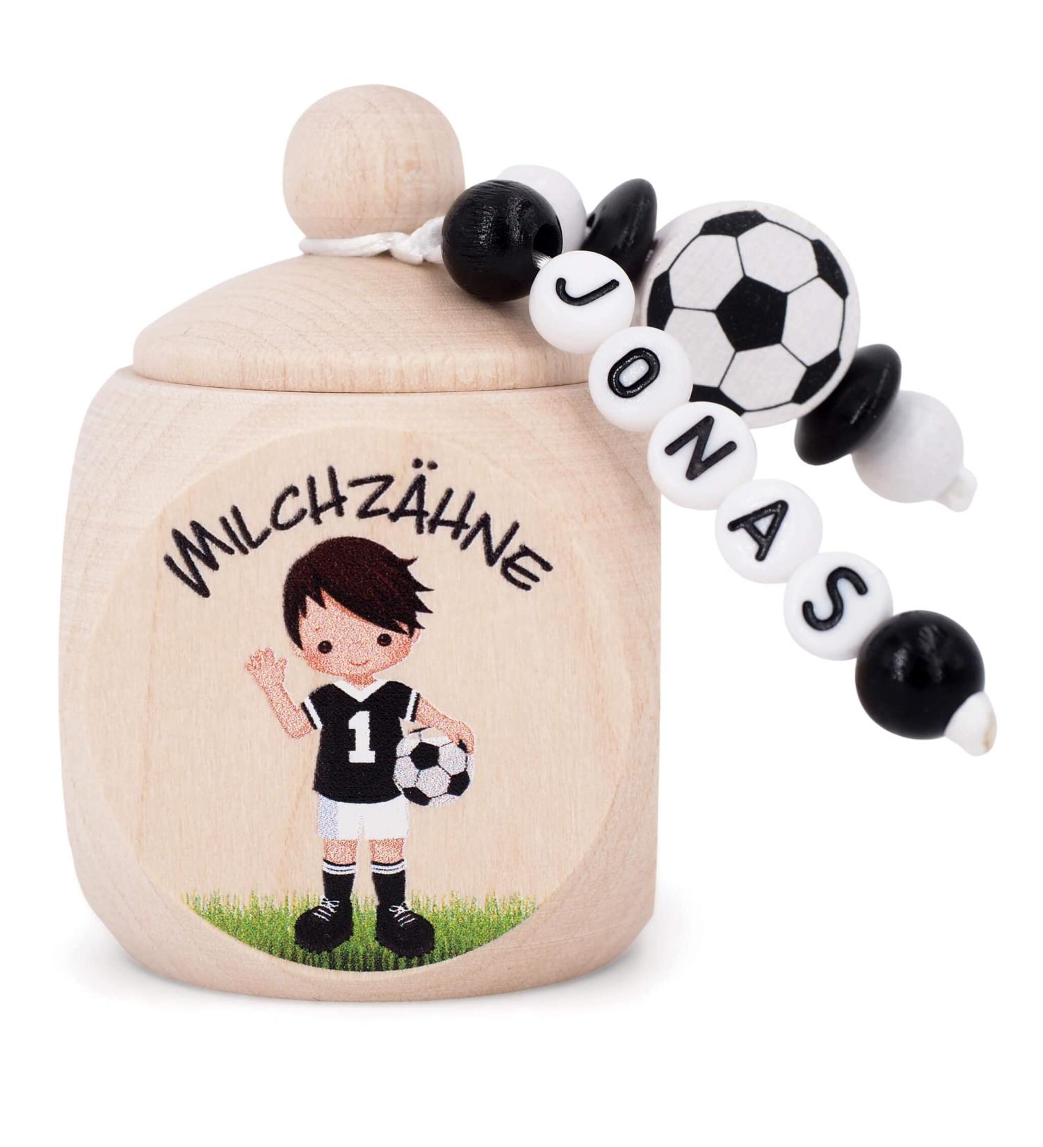 Personalized Wooden Milk Tooth Box for Soccer Players - Custom Name Keepsake Gift for Birthdays & Daycare - Buy Online on GoSupps.com
