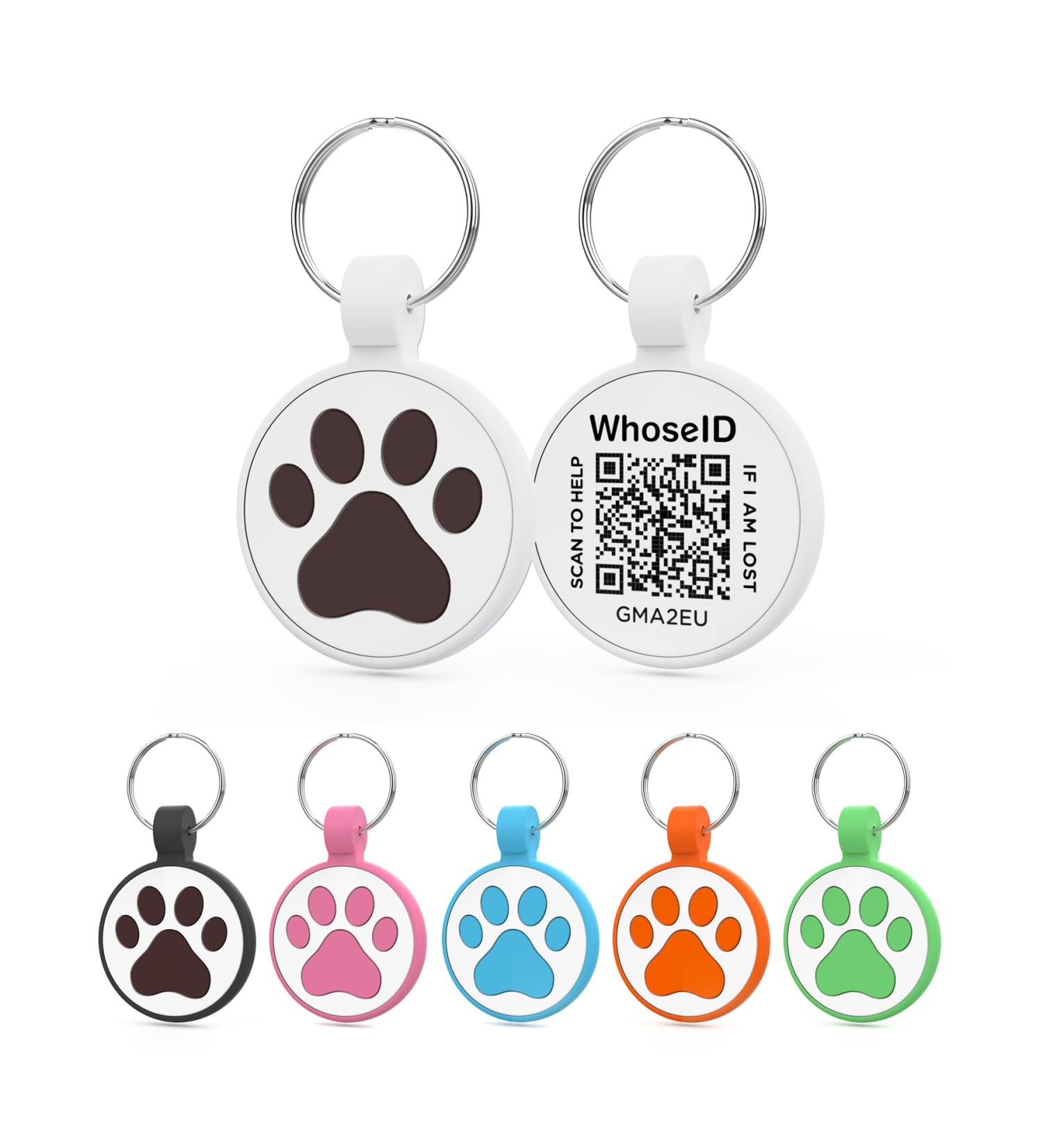 Whoseid QR Code Cat Tag - Modifiable Pet Profile with Emergency Contacts & Location Alerts | Collar Accessory for Medium to Large Breeds - Buy Online on GoSupps.com