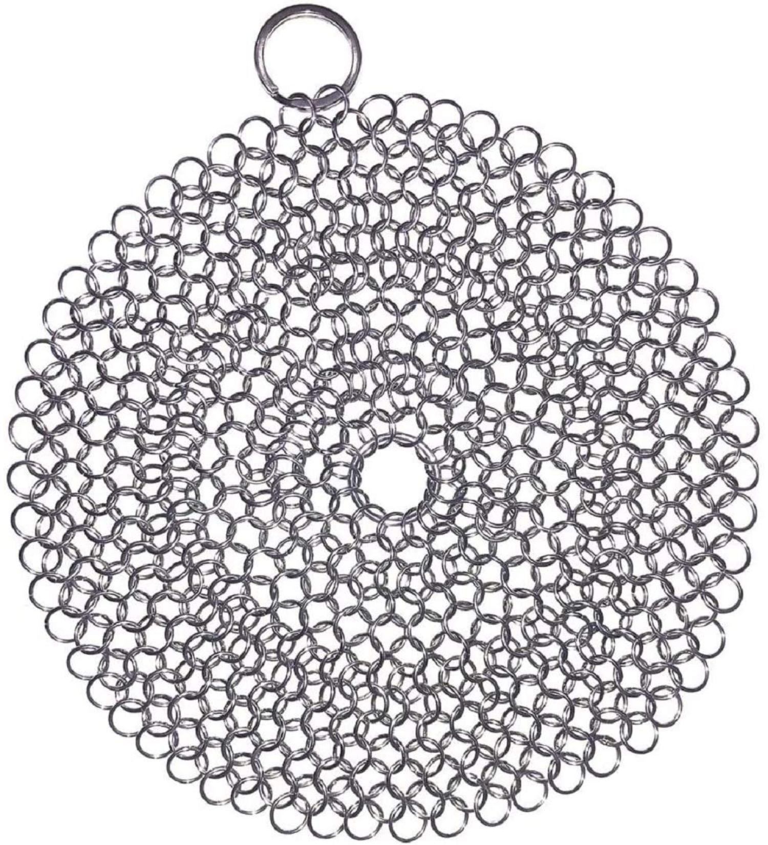 SUJAYU 7 Inch Cast Iron Cleaner - Stainless Steel Chainmail Scrubber for Seasoning Protection | Cookware Accessories - Buy Online on GoSupps.com