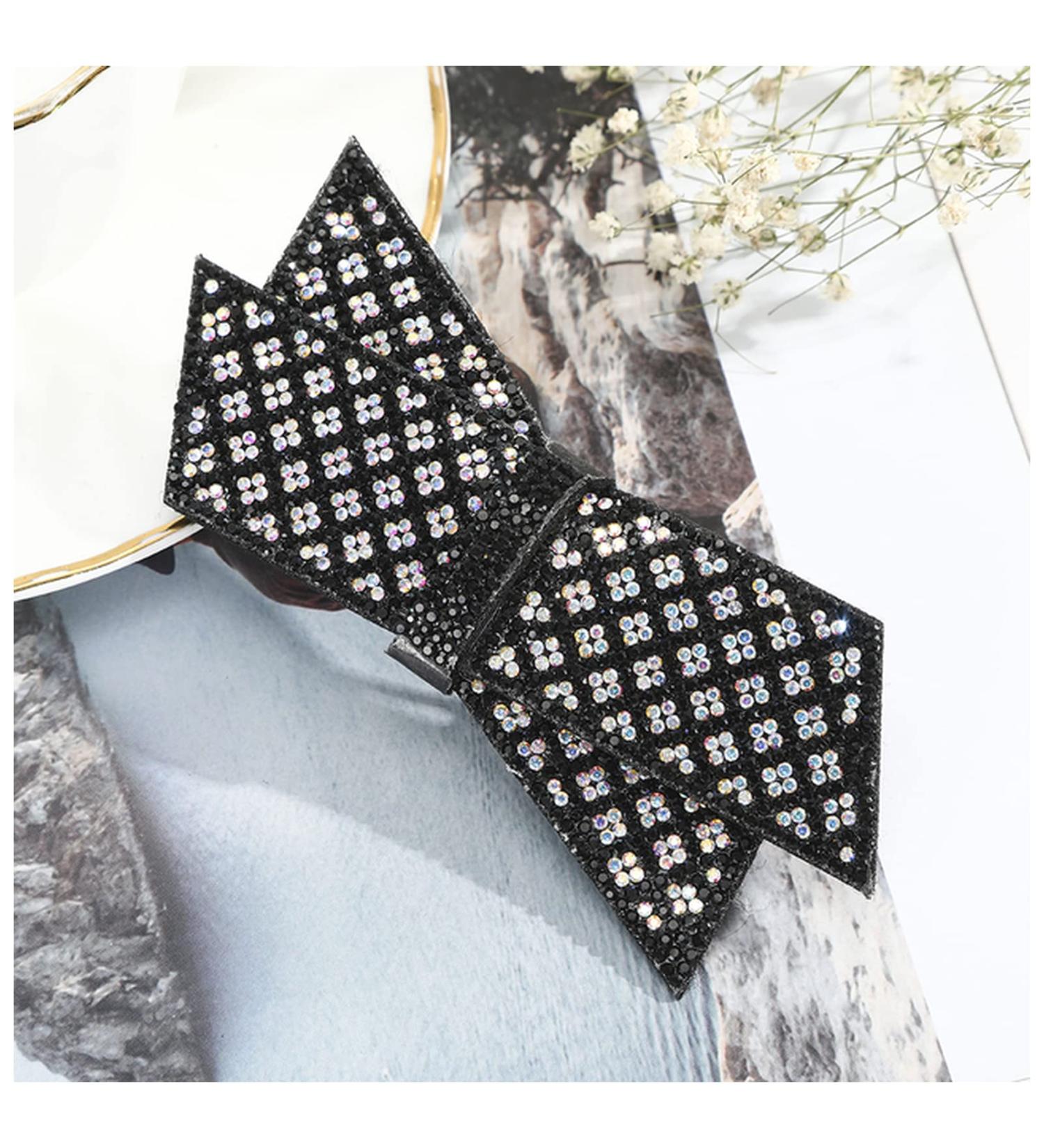 Hair Clips Crystal big bow hairpin women's ponytail girl hair accessories rhinestone hairpin hairpin strap Blue Hair Clips (Size : F black) - Buy Online on GoSupps.com