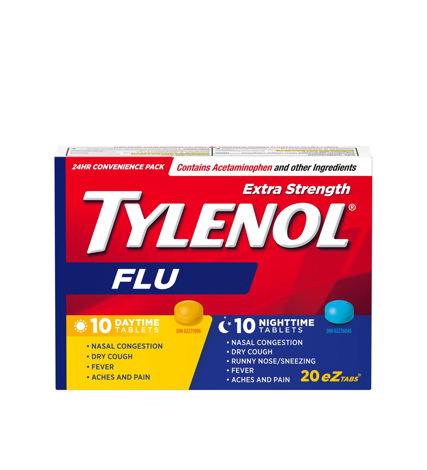 TYLENOL Extra Strength Flu eZ Tabs Relieves Flu symptoms Daytime 20ct - Buy Online on GoSupps.com