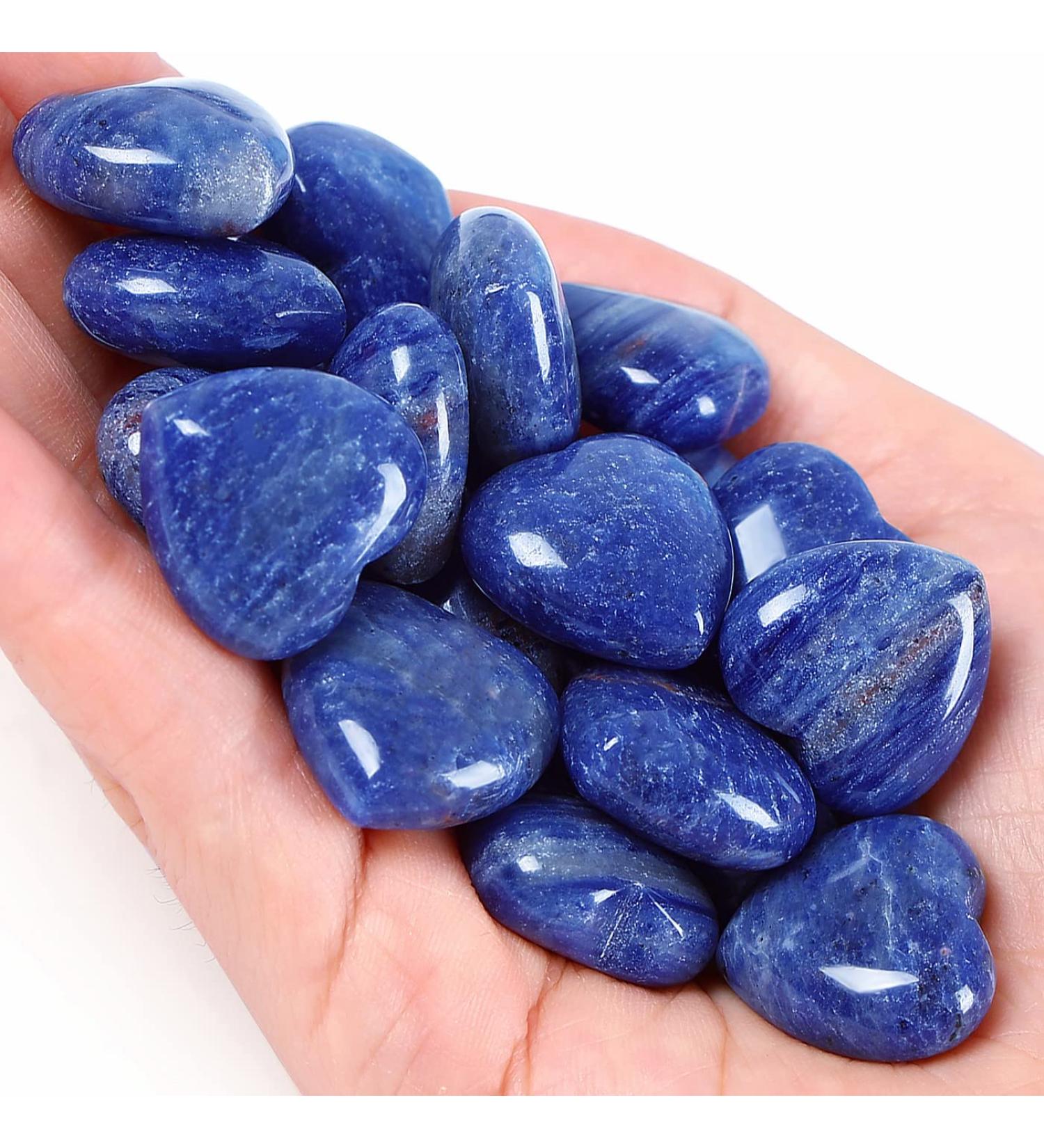 XIANNVXI 10 PC Lapis Lazuli Heart Stones Set | Polished Natural Healing Crystals & Gemstones for Love & Luck - Buy Online on GoSupps.com