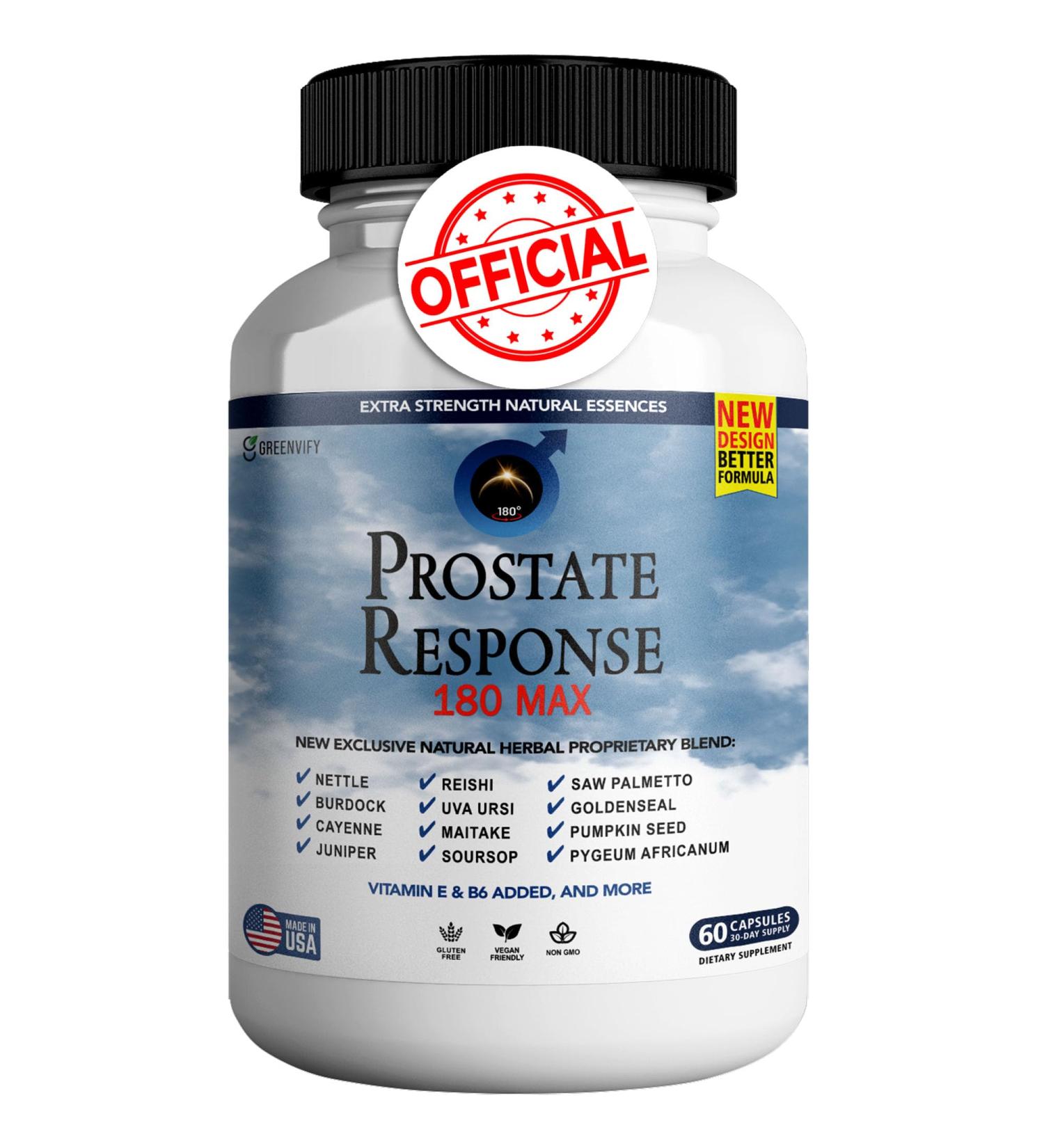 GREENVIFY Prostate Response 180 Max Prostate Formula Supplements for Men Capsules Health Supplements - Maximum Strength All Natural to Support Normal & Healthy Function (1) - Buy Online on GoSupps.com