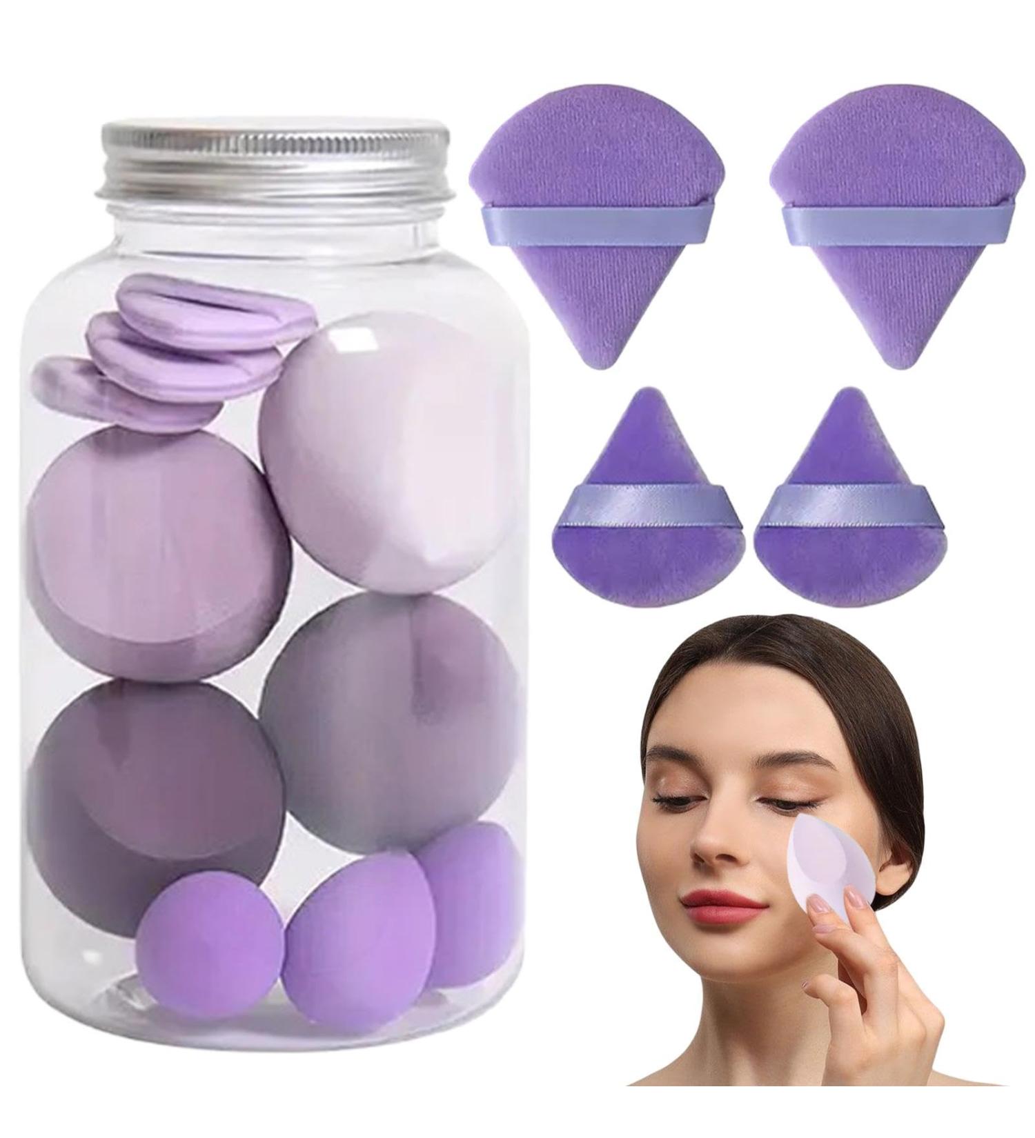 Make up Sponges - Soft Makeup Sponge Powder Puff Long Lasting Beauty Sponge Wet & Dry Use for Women Girlfriend Mother Wife Purple - Buy Online on GoSupps.com