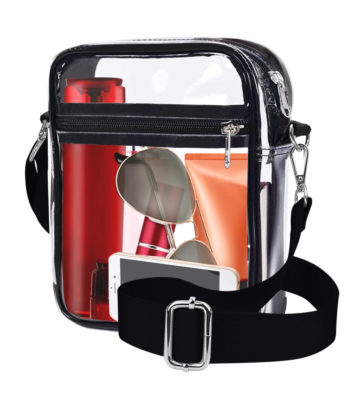 Clear Purse Stadium Approved Crossbody Bag - Adjustable Shoulder Strap - 1 Pack - Buy Online on GoSupps.com