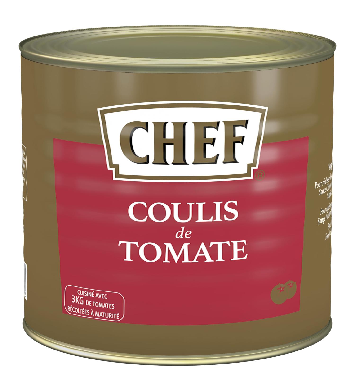CHEF Tomato Coulis - From 3 kg of Tomatoes - Soups Vegetables Sauces Soups - 2.5 kg box (canned) - Buy Online on GoSupps.com