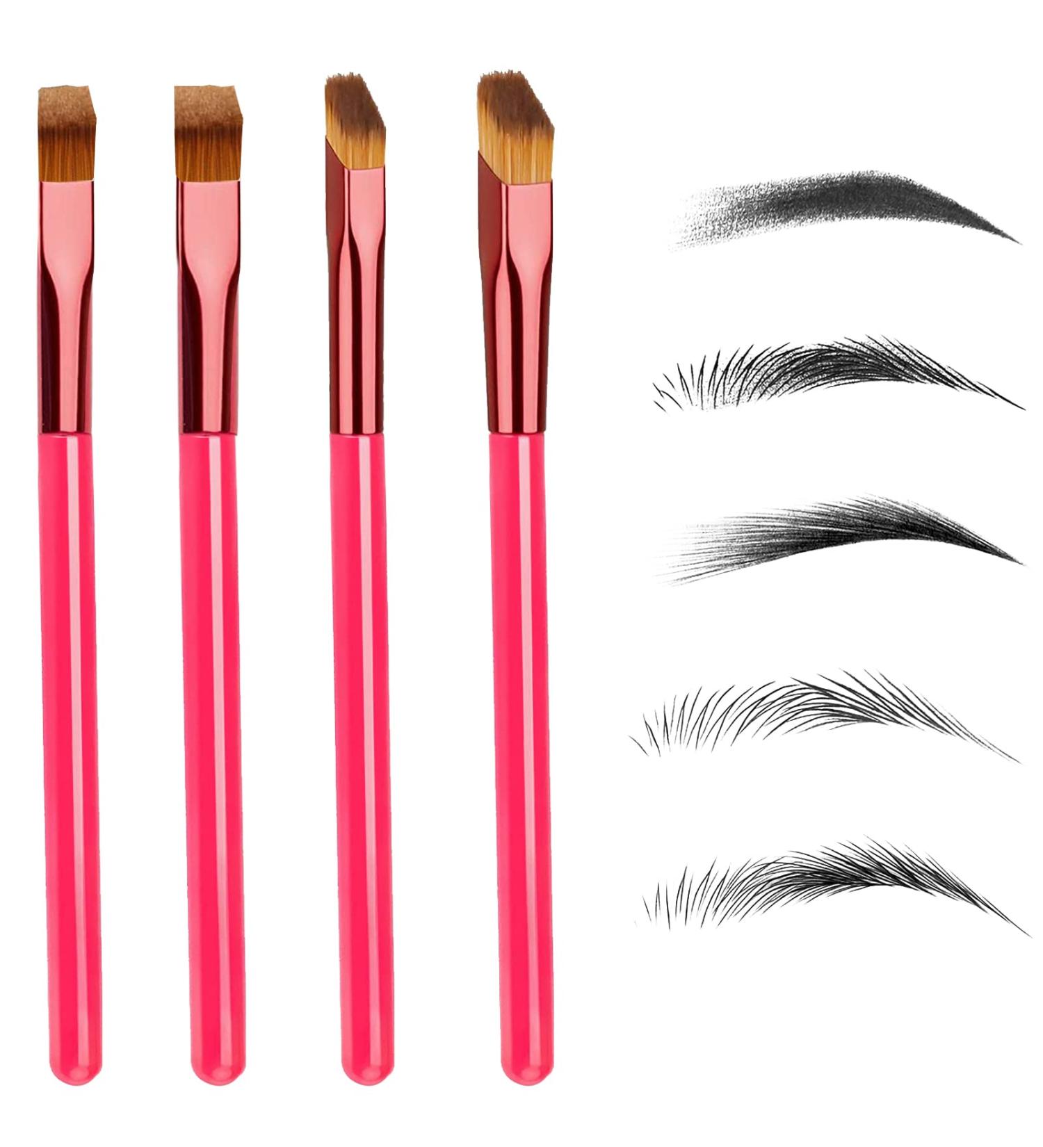 4 Pack Professional Angled Eyebrow and Concealer Makeup Brushes - Multi-Function for Eyeshadow and Hairline - Buy Online on GoSupps.com