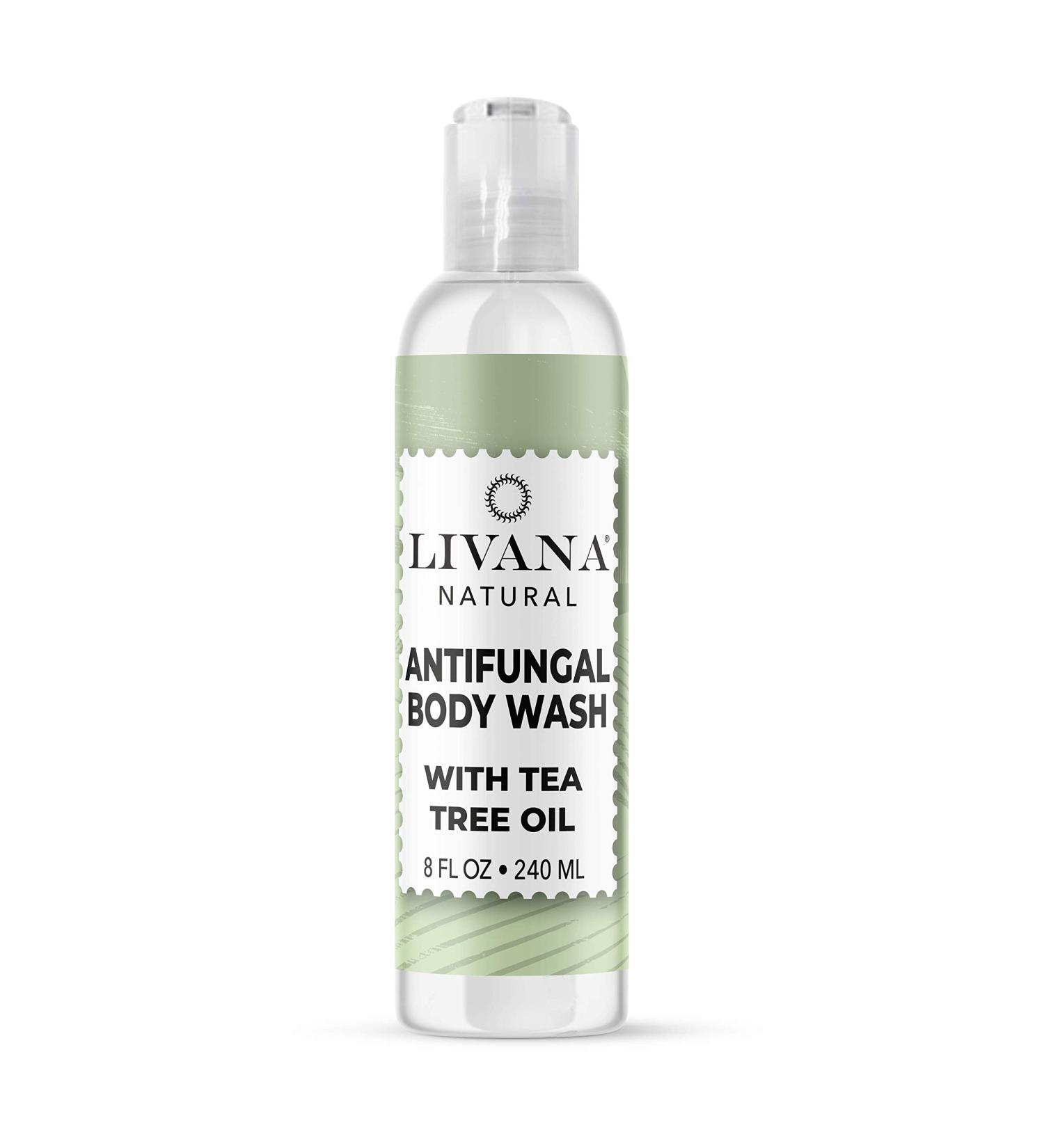 Livana Antifungal Soap with Tea Tree Oil 8oz - Treat Athlete's Foot, Ringworm, Nail Fungus - Antibacterial Defense for Skin Irritations - Buy Online on GoSupps.com